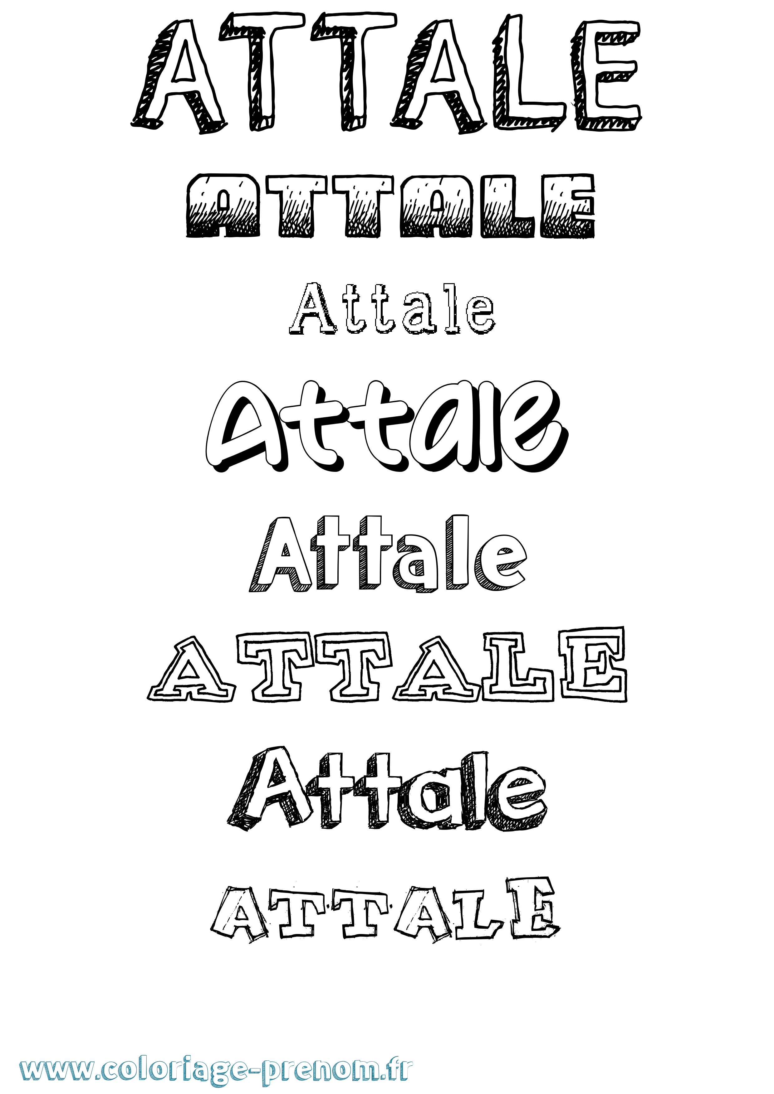 Coloriage Attale Dessiné Coloriage prénom Attale Dessiné