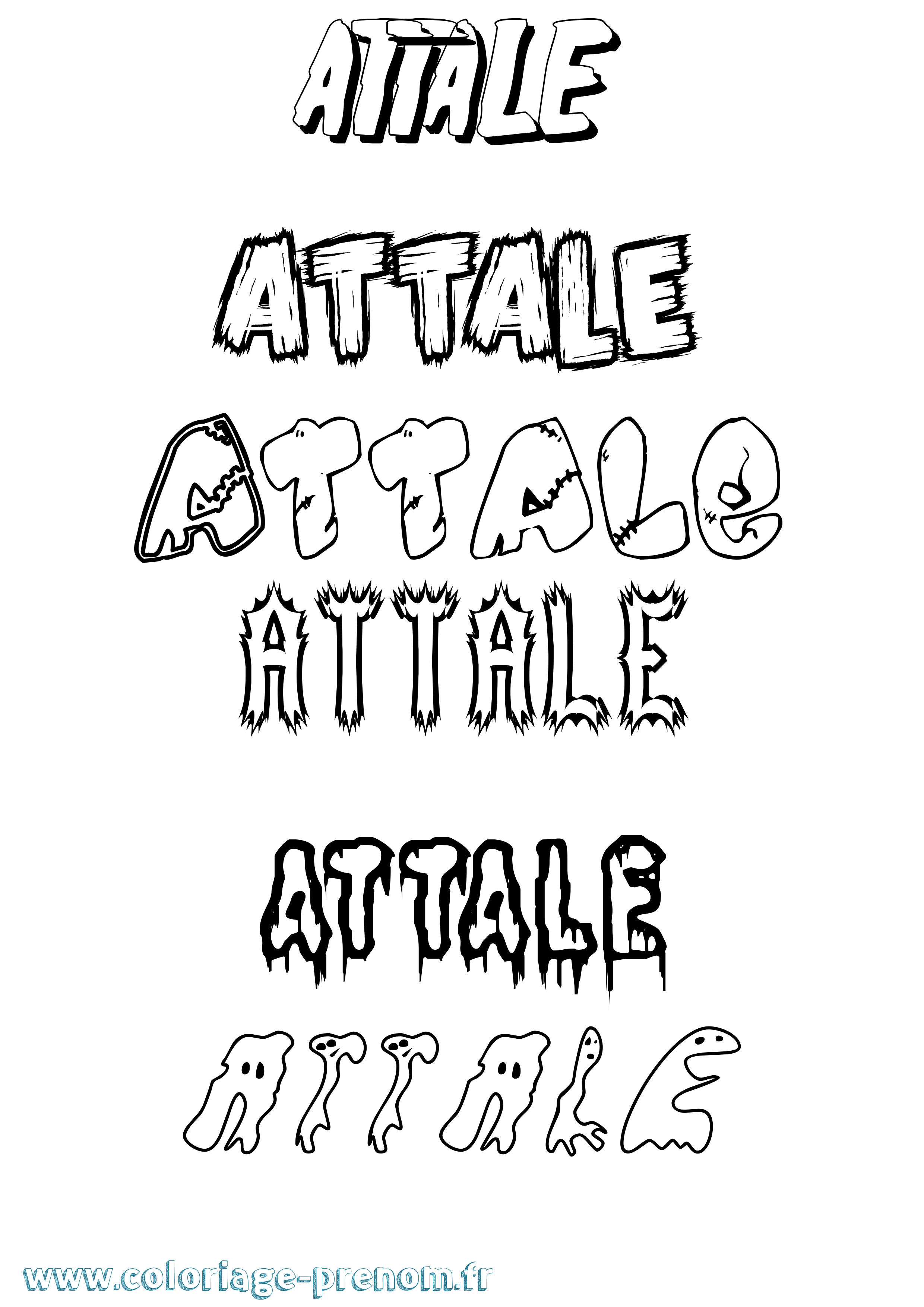 Coloriage Attale Frisson Coloriage prénom Attale Frisson
