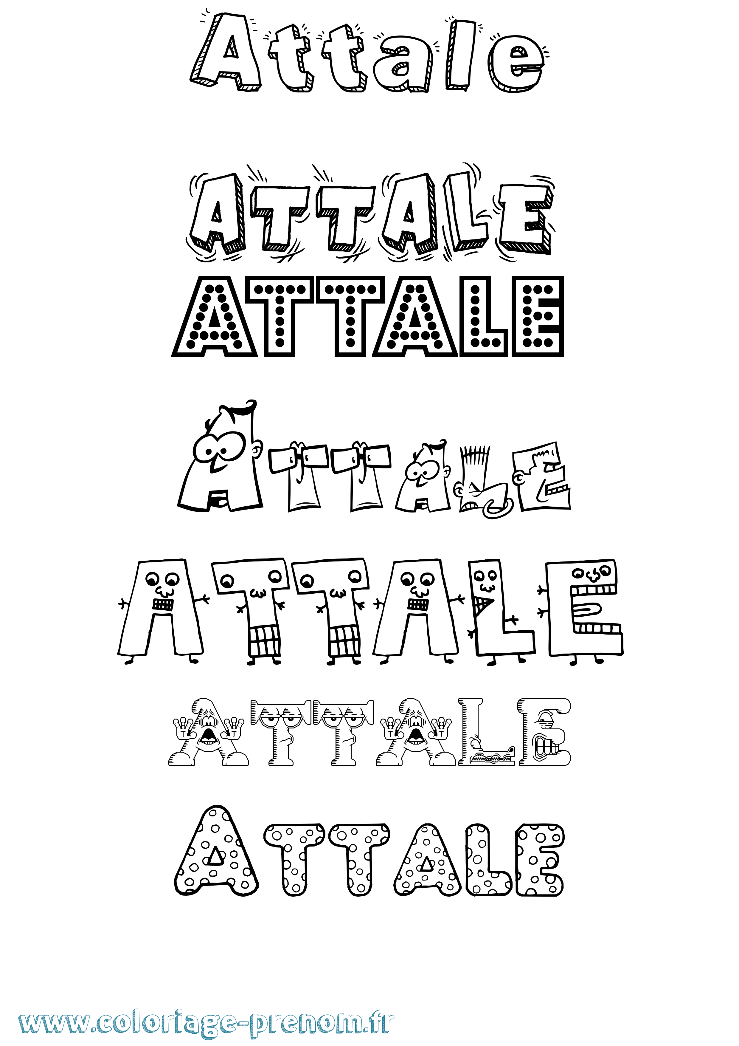 Coloriage Attale Fun Coloriage prénom Attale Fun