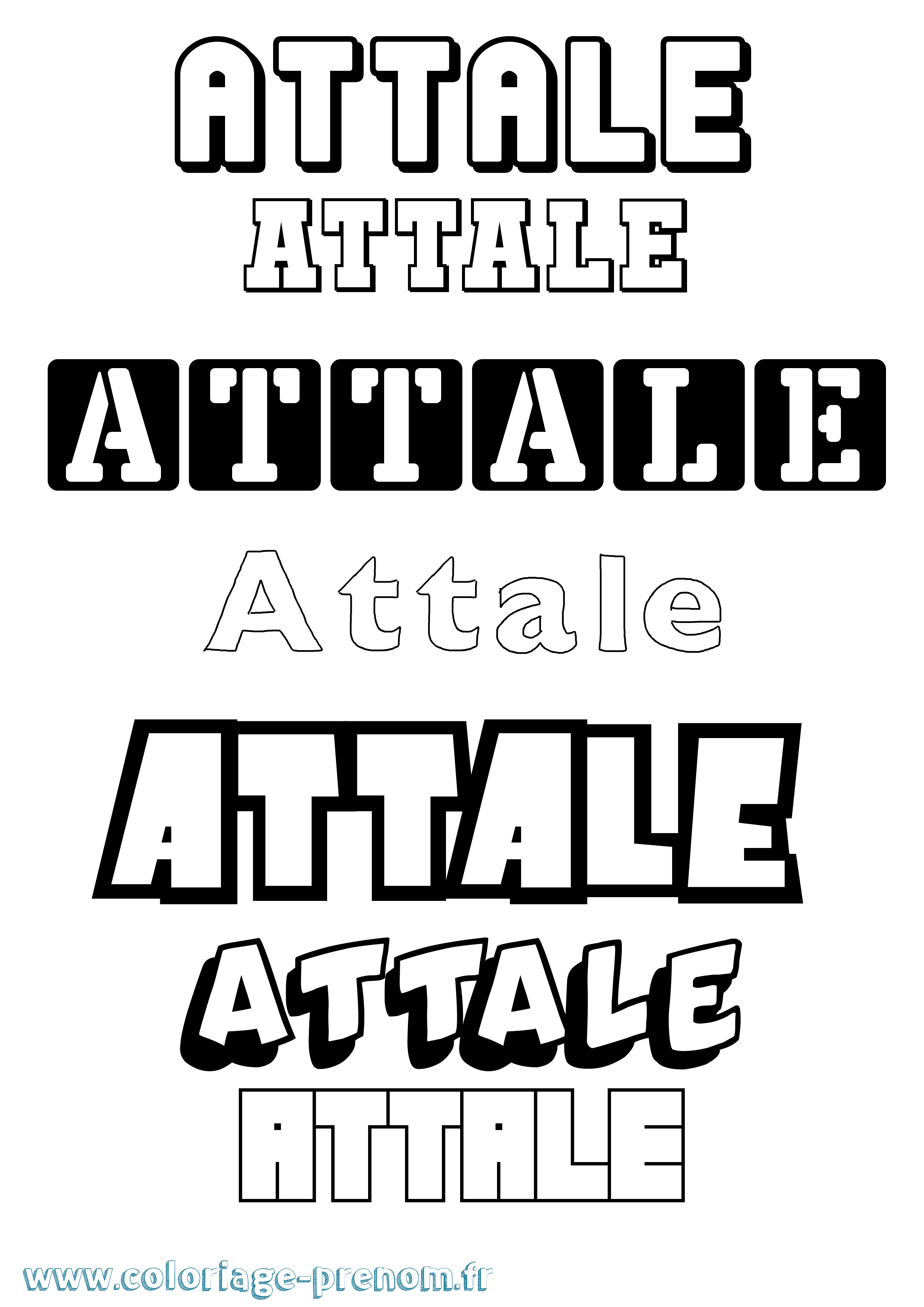 Coloriage Attale Simple Coloriage prénom Attale Simple