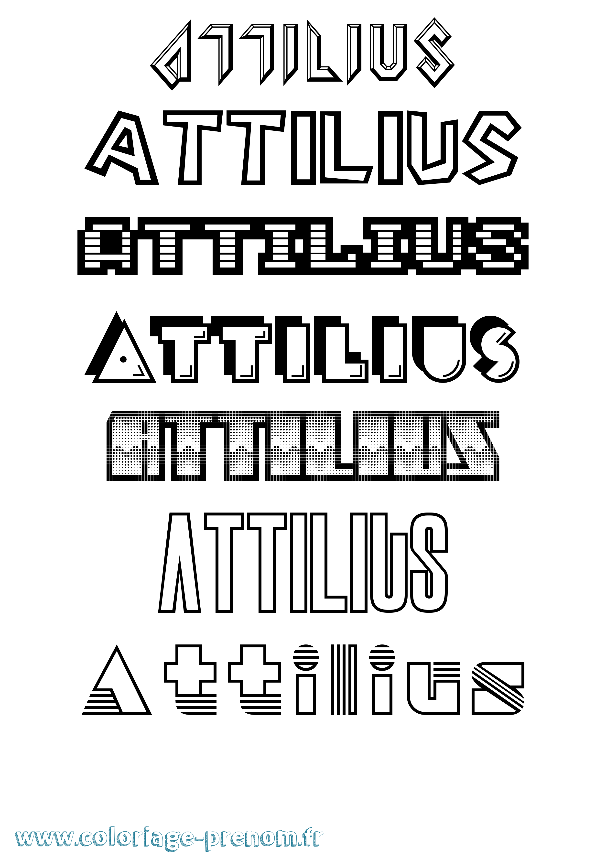 Coloriage Attilius Jeux Vidéos Coloriage prénom Attilius Jeux Vidéos