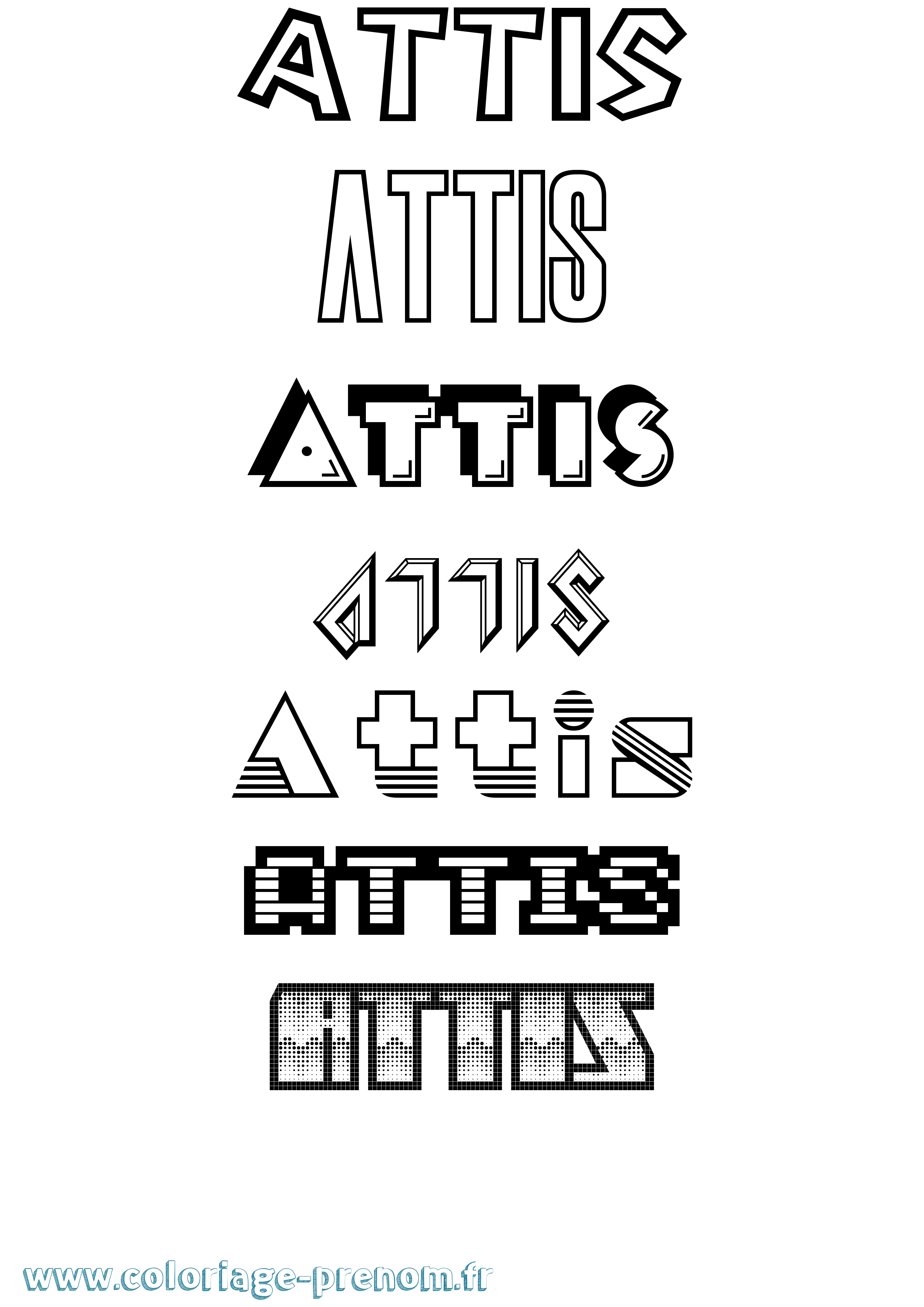 Coloriage Attis Jeux Vidéos Coloriage prénom Attis Jeux Vidéos