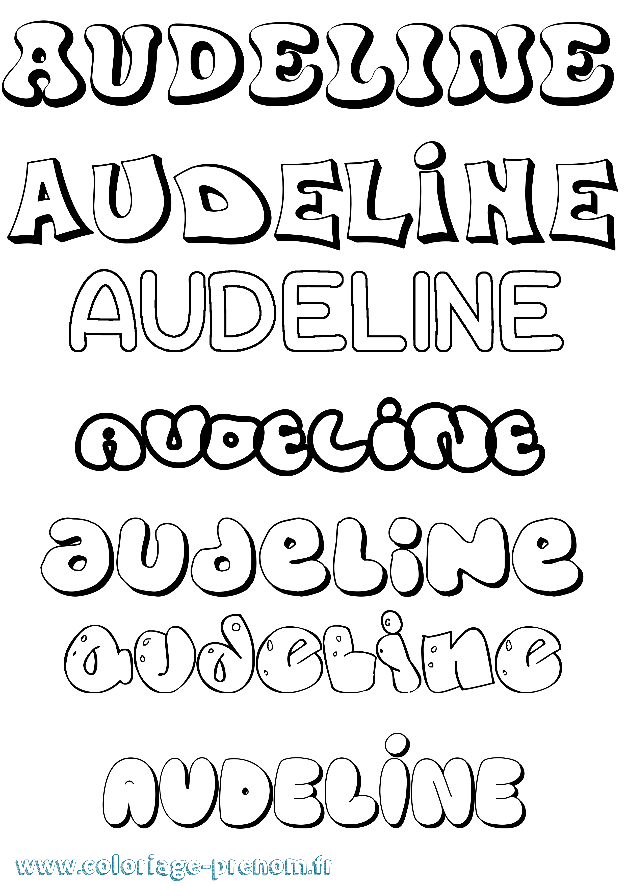 Coloriage Audeline Bubble Coloriage prénom Audeline Bubble