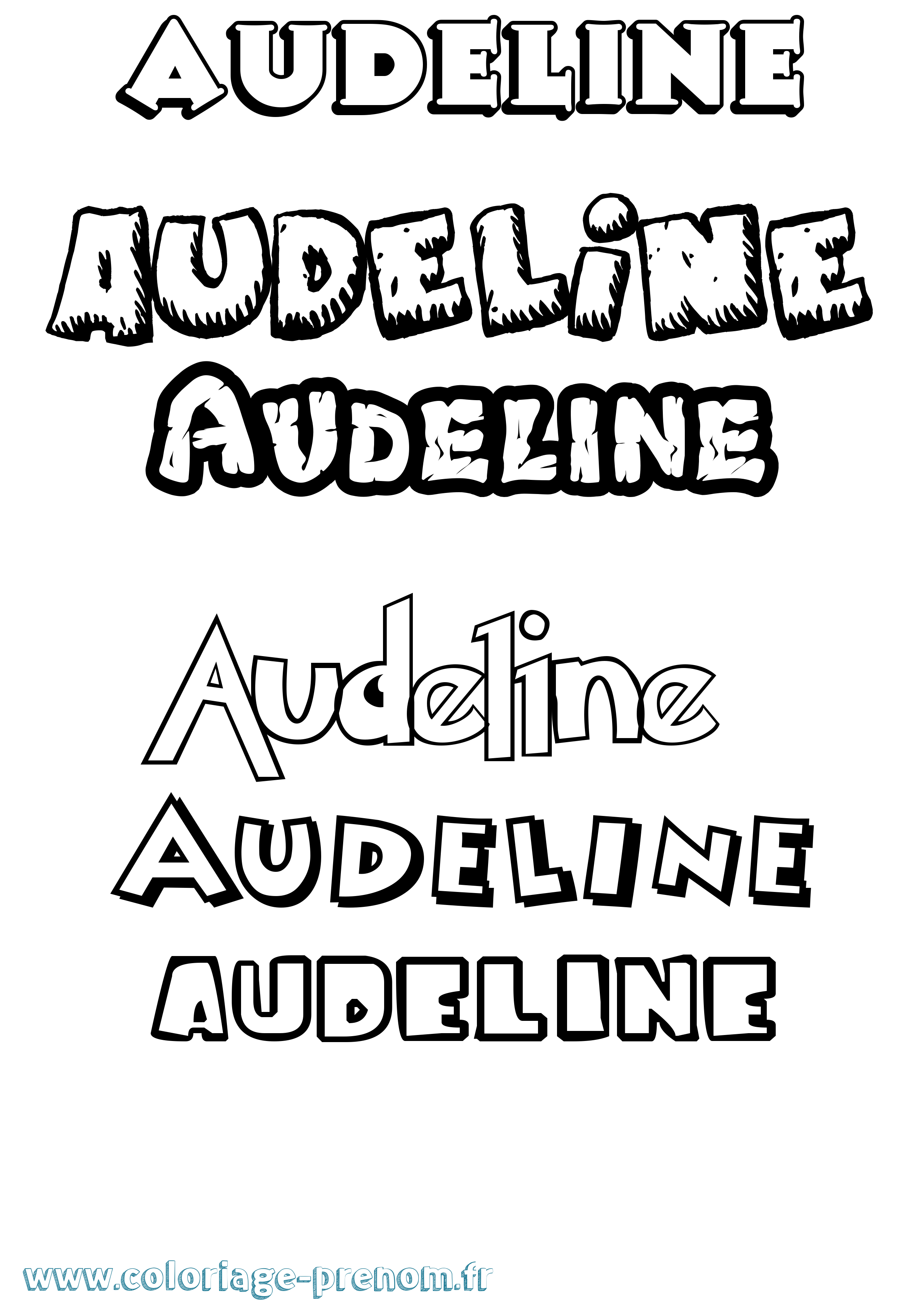Coloriage Audeline Dessin Animé Coloriage prénom Audeline Dessin Animé