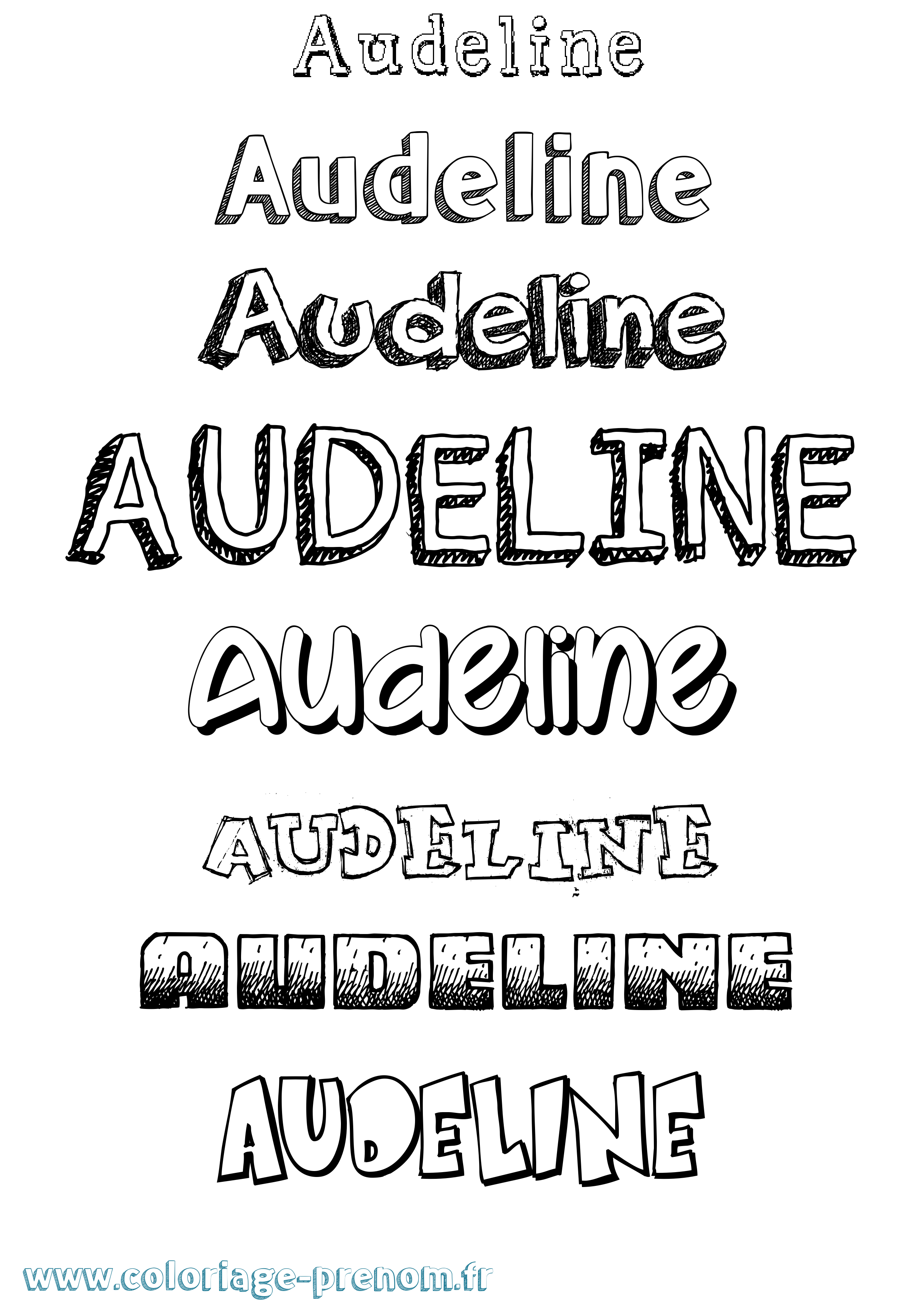 Coloriage Audeline Dessiné Coloriage prénom Audeline Dessiné