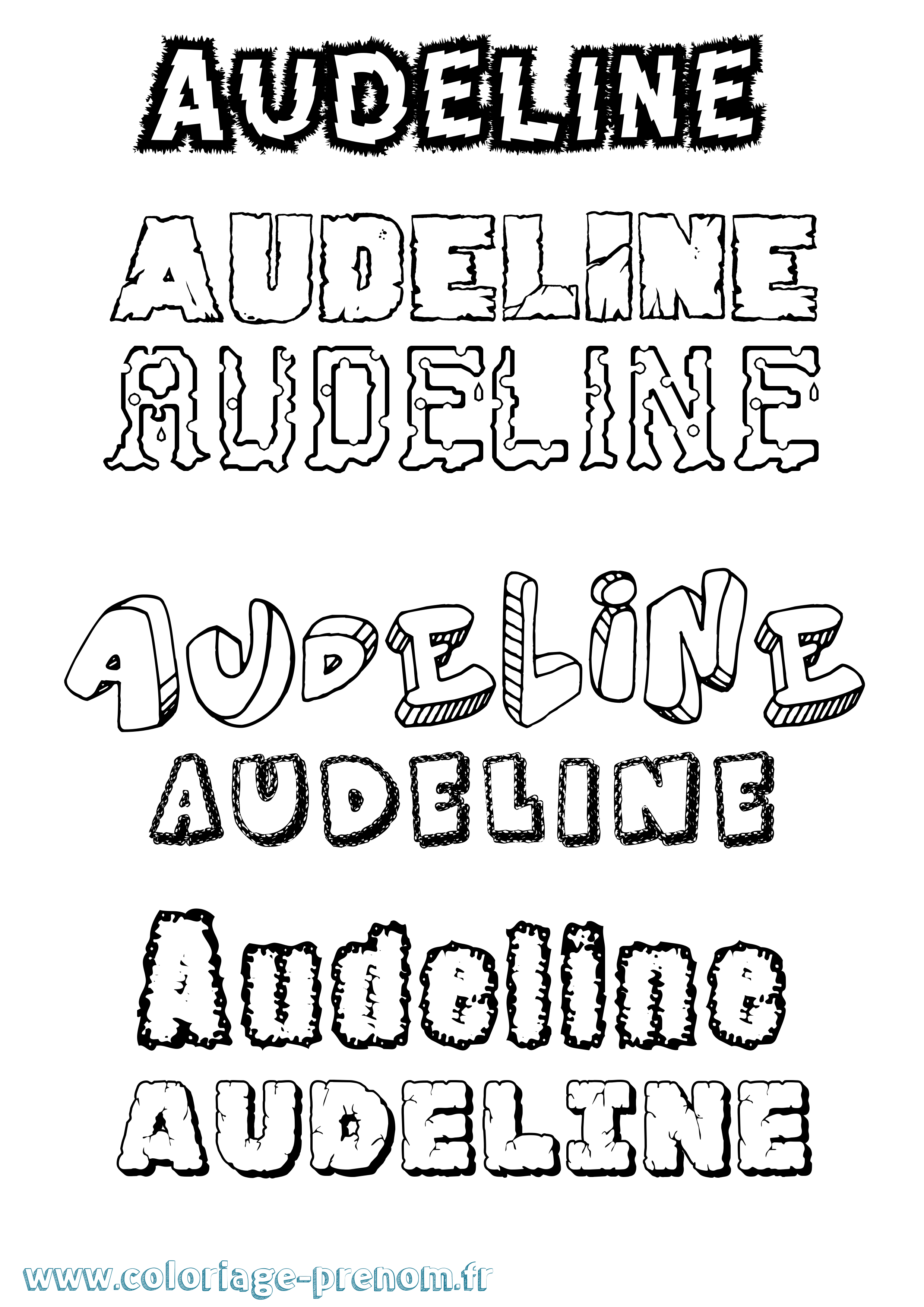 Coloriage Audeline Destructuré Coloriage prénom Audeline Destructuré
