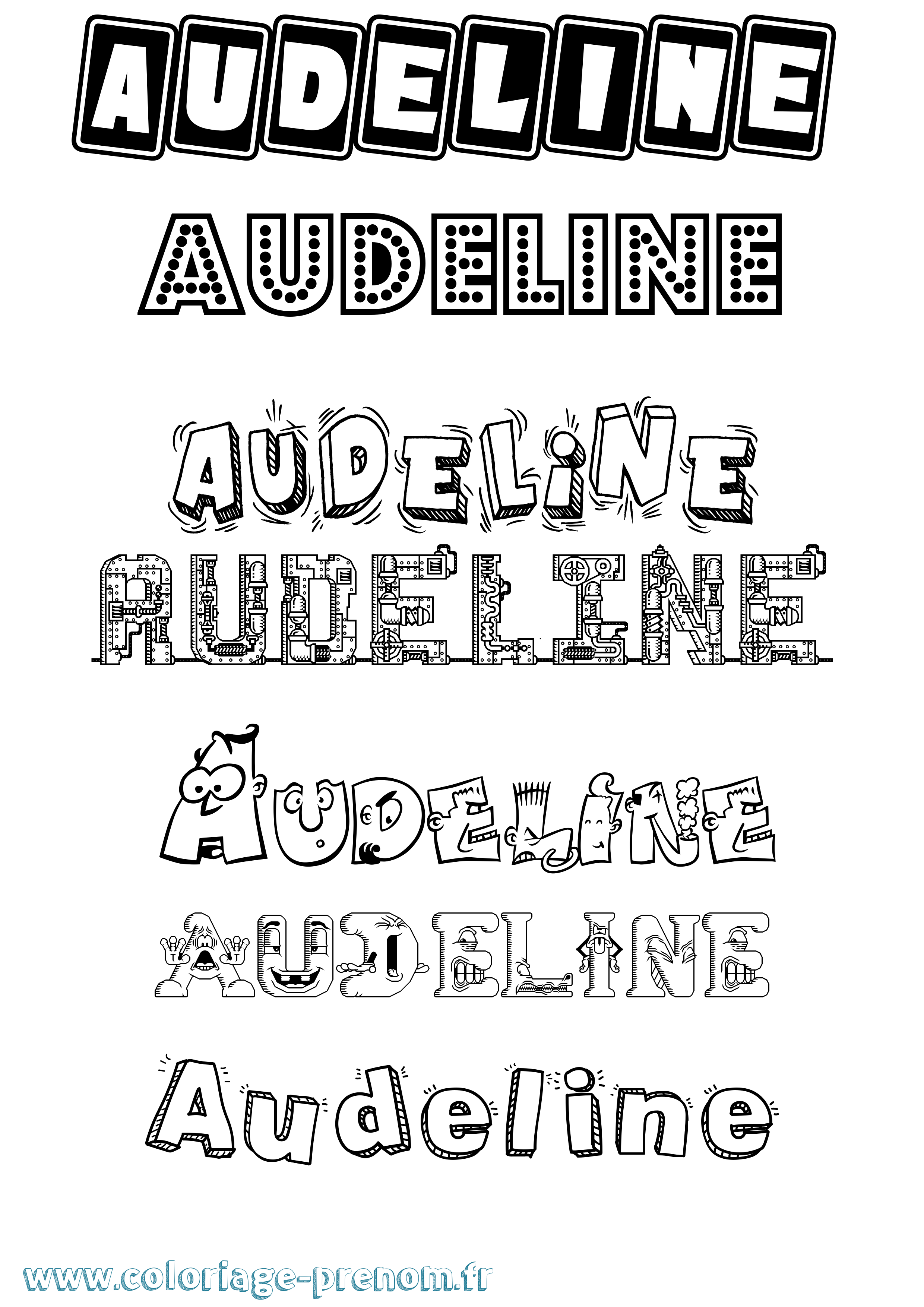 Coloriage Audeline Fun Coloriage prénom Audeline Fun