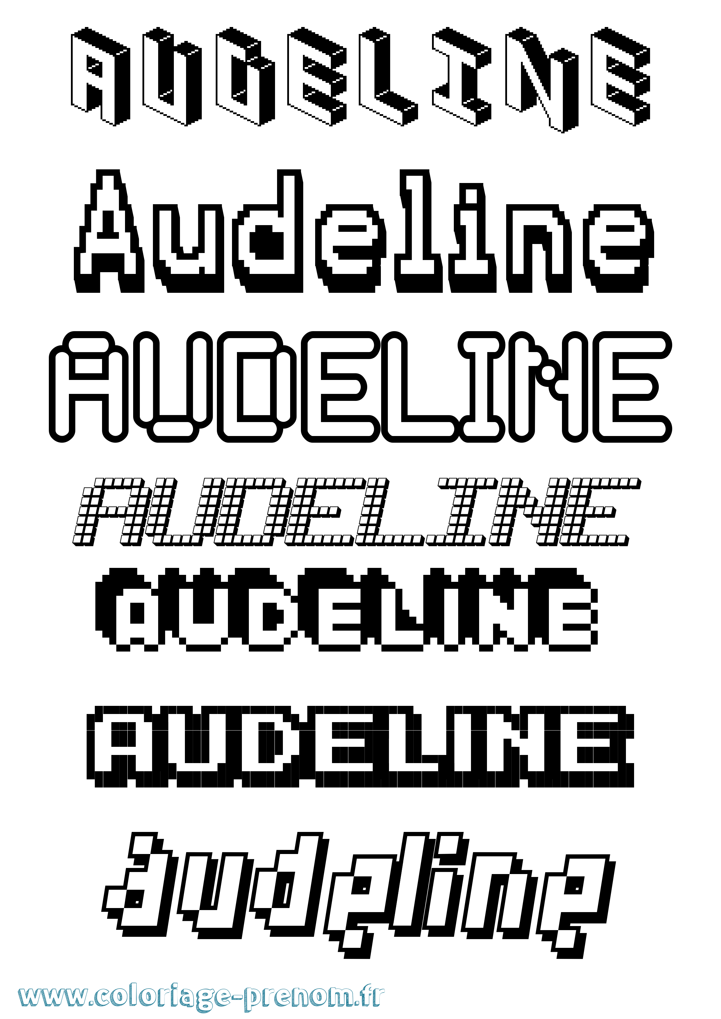Coloriage Audeline Pixel Coloriage prénom Audeline Pixel
