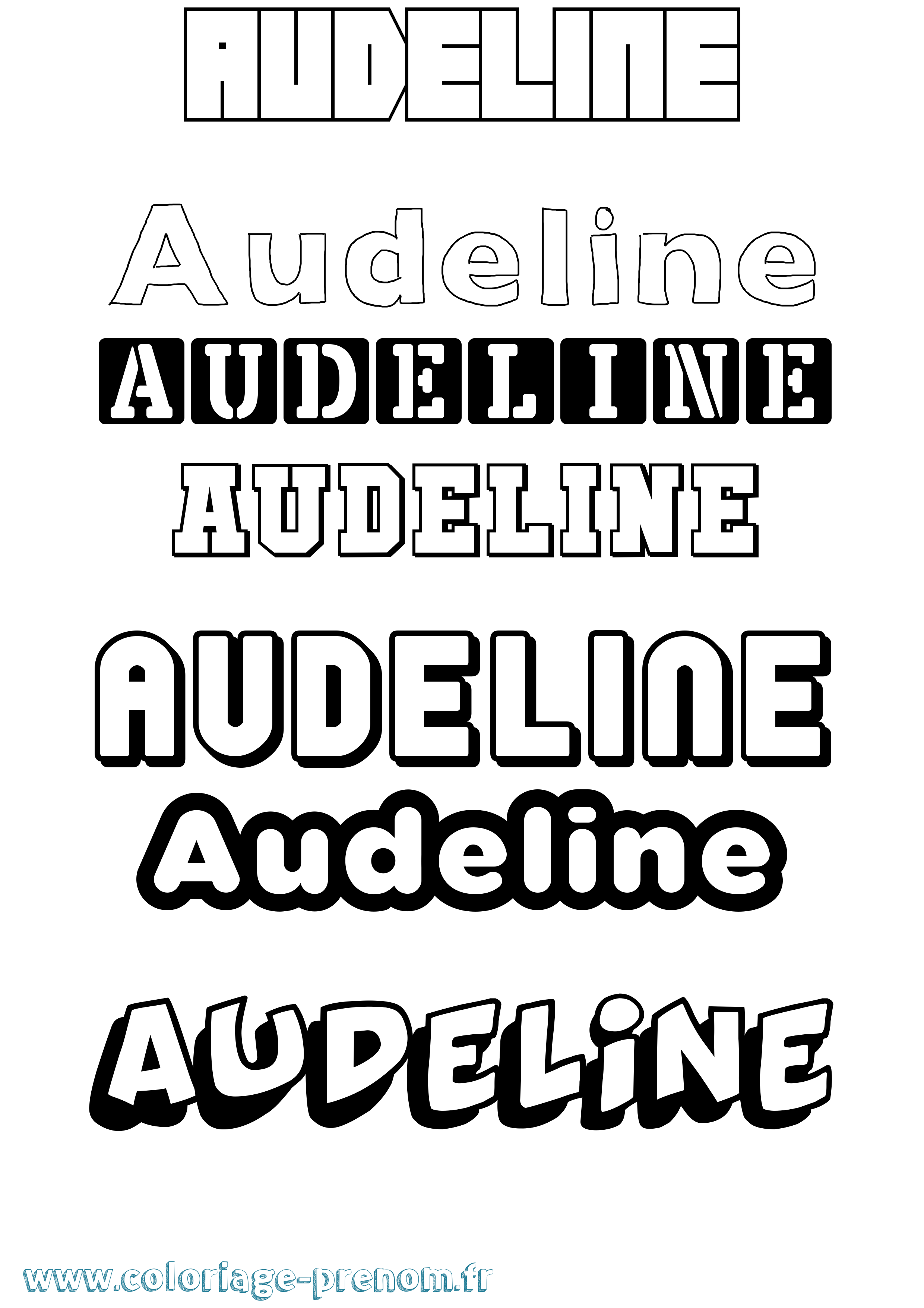 Coloriage Audeline Simple Coloriage prénom Audeline Simple