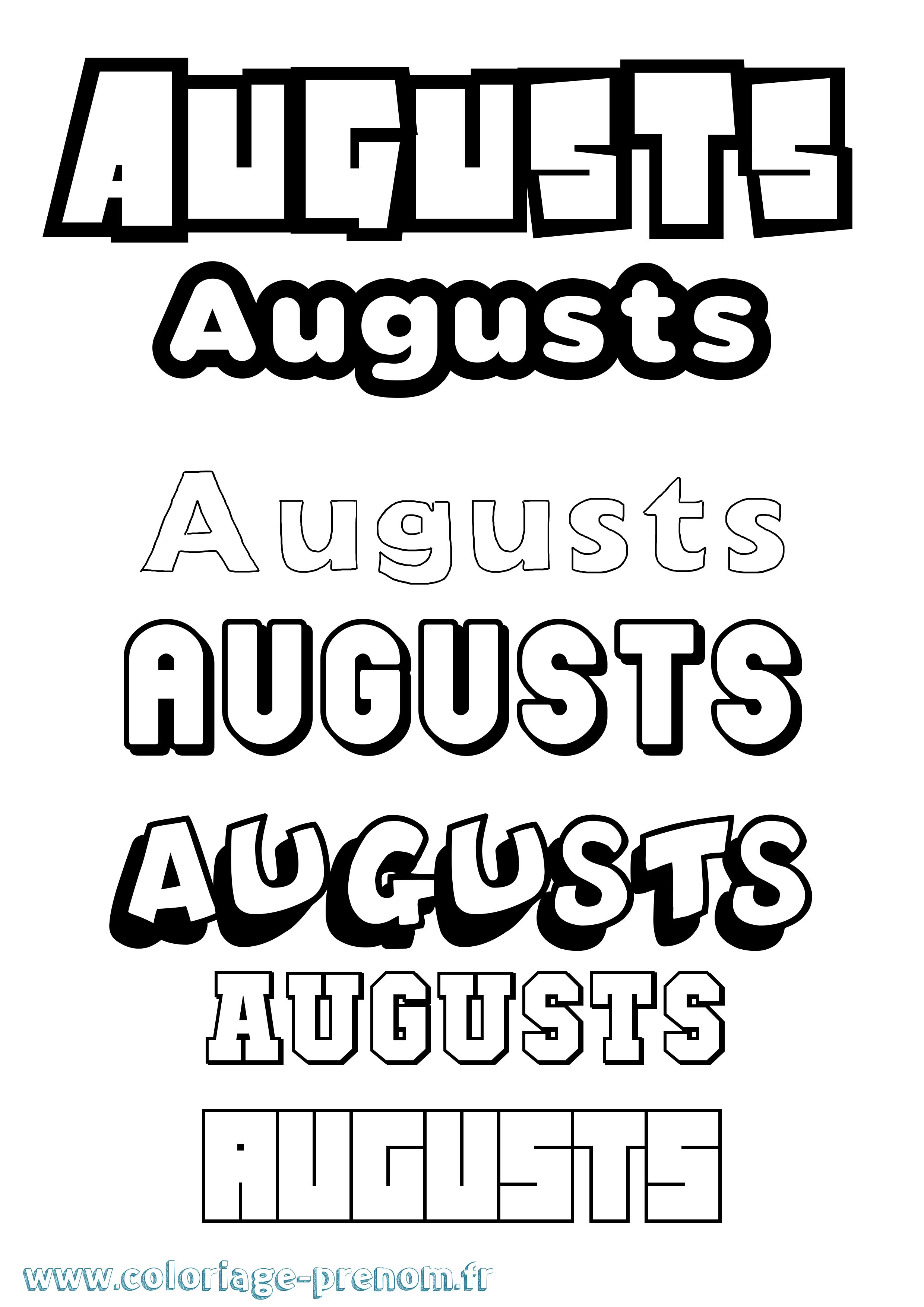 Coloriage Augusts Simple Coloriage prénom Augusts Simple