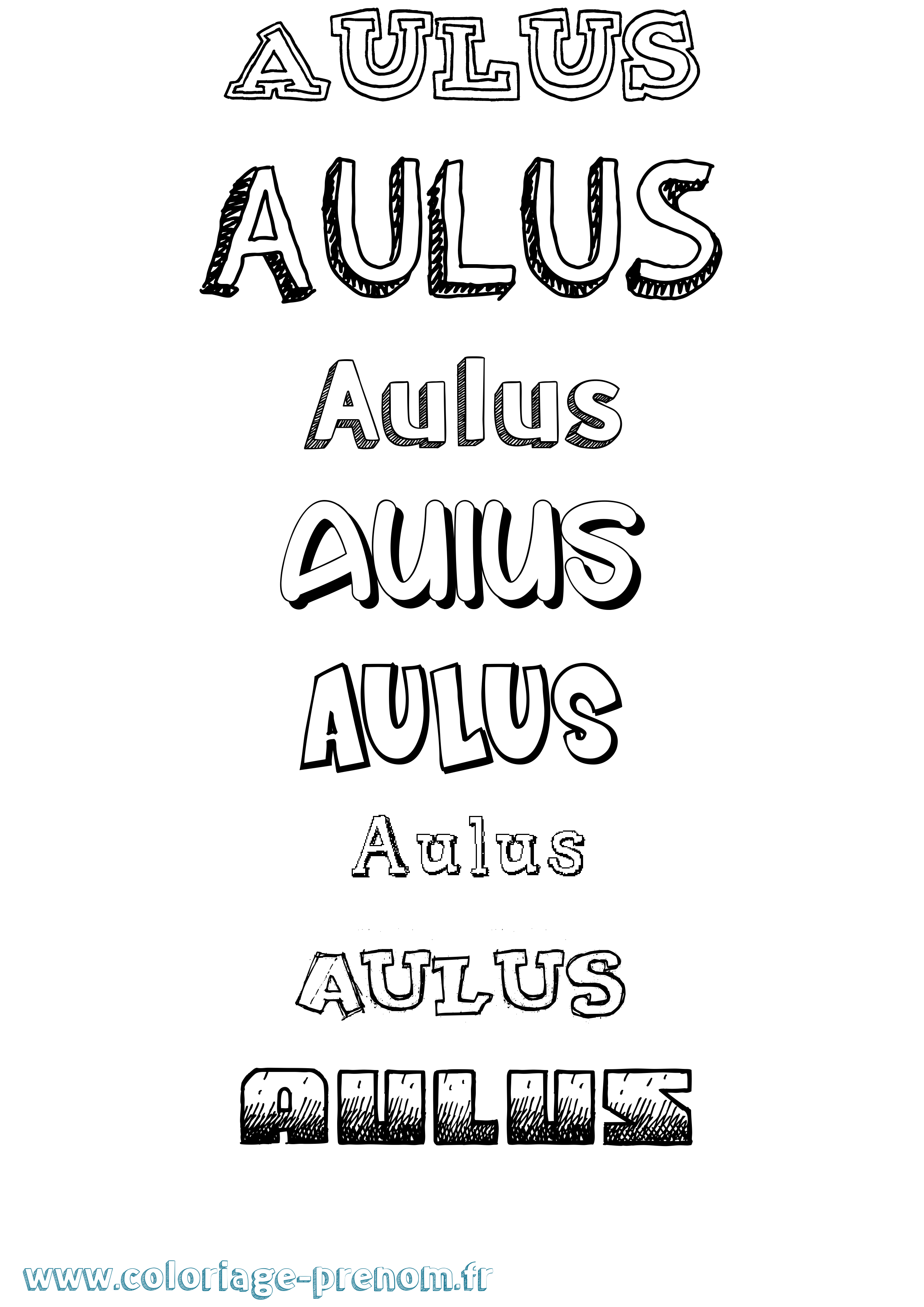 Coloriage Aulus Dessiné Coloriage prénom Aulus Dessiné
