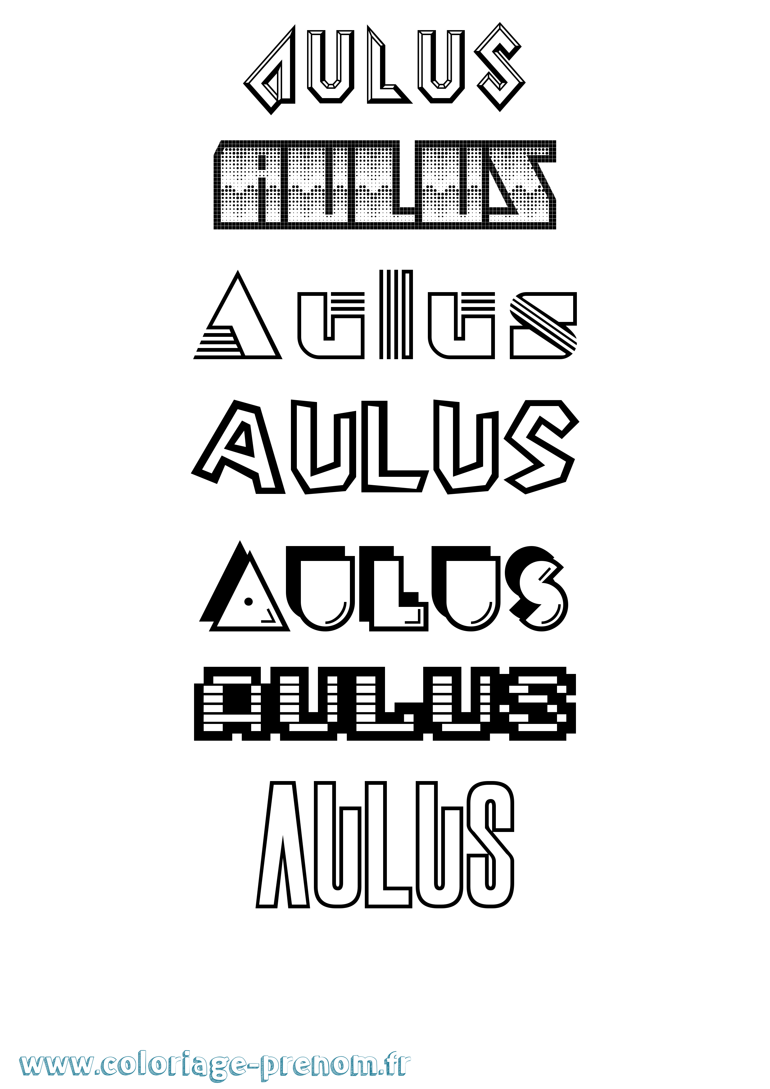 Coloriage Aulus Jeux Vidéos Coloriage prénom Aulus Jeux Vidéos