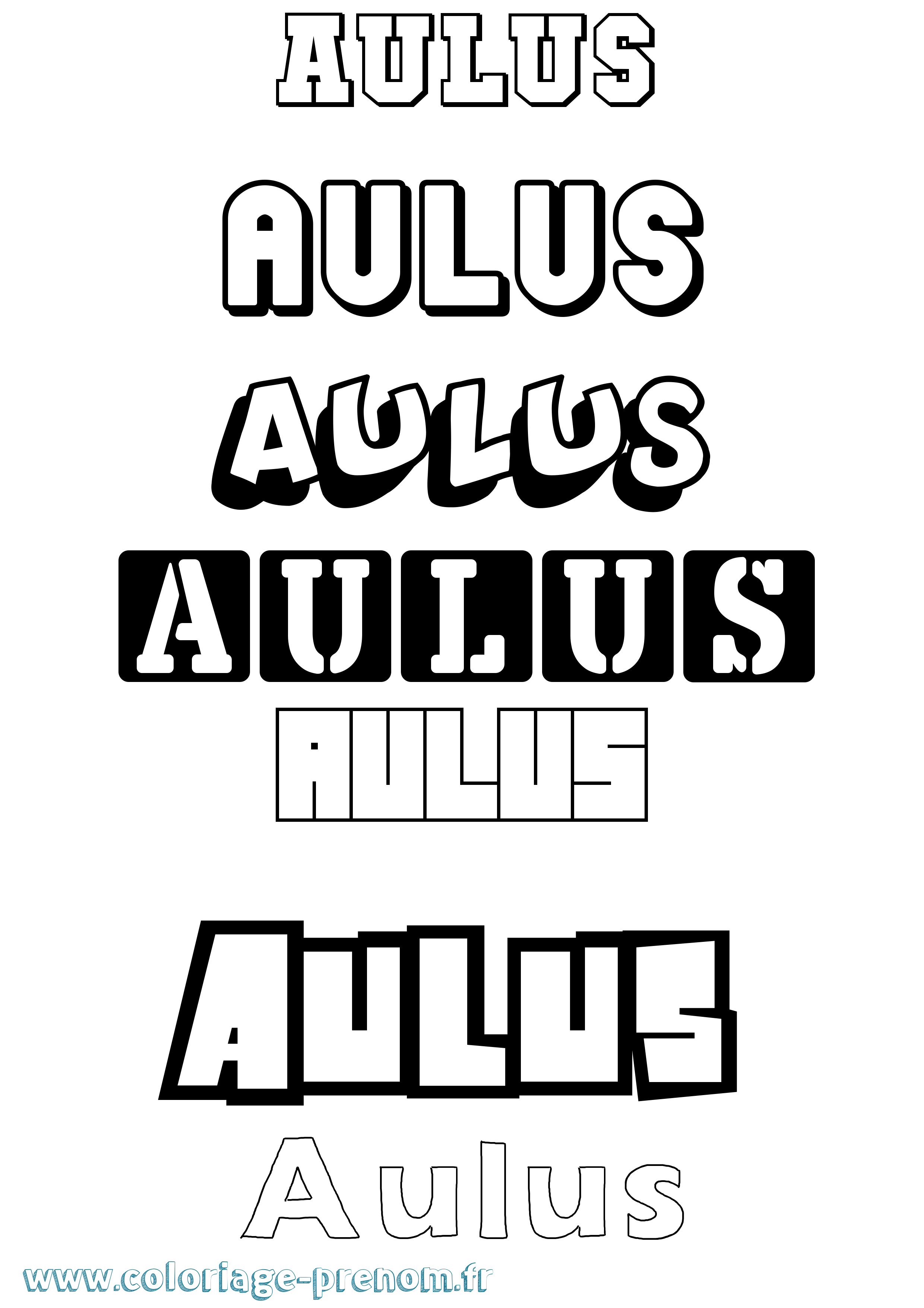 Coloriage Aulus Simple Coloriage prénom Aulus Simple