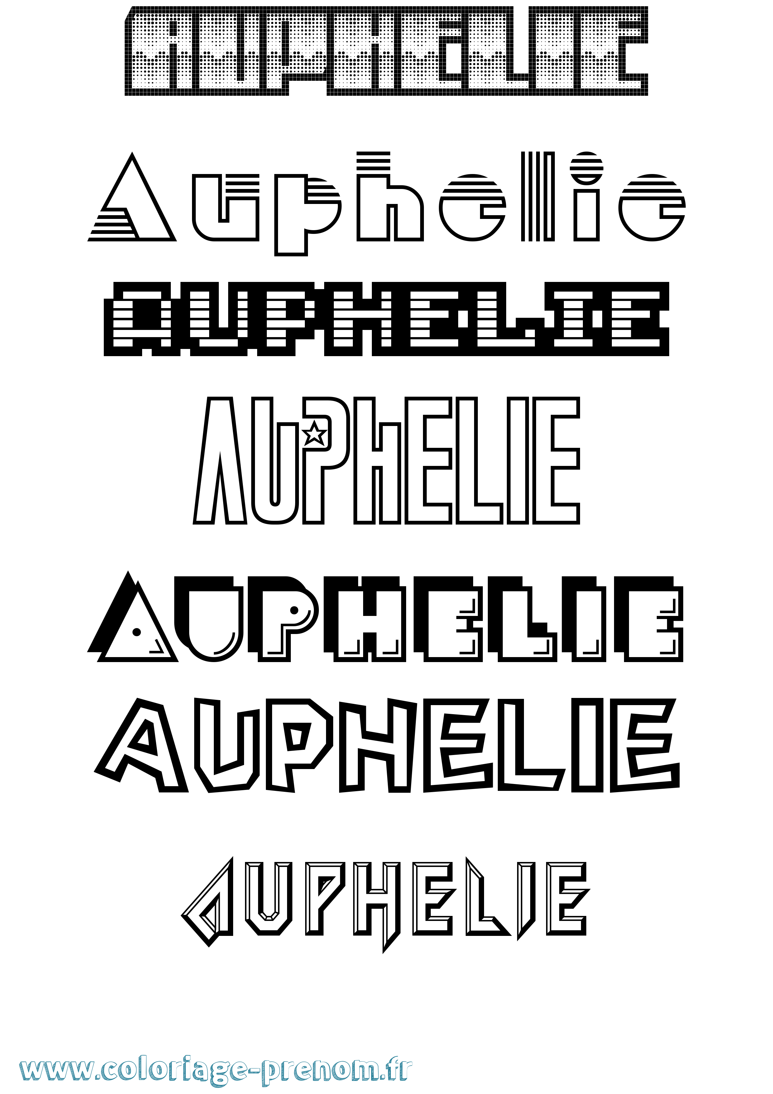 Coloriage Auphelie Jeux Vidéos Coloriage prénom Auphelie Jeux Vidéos