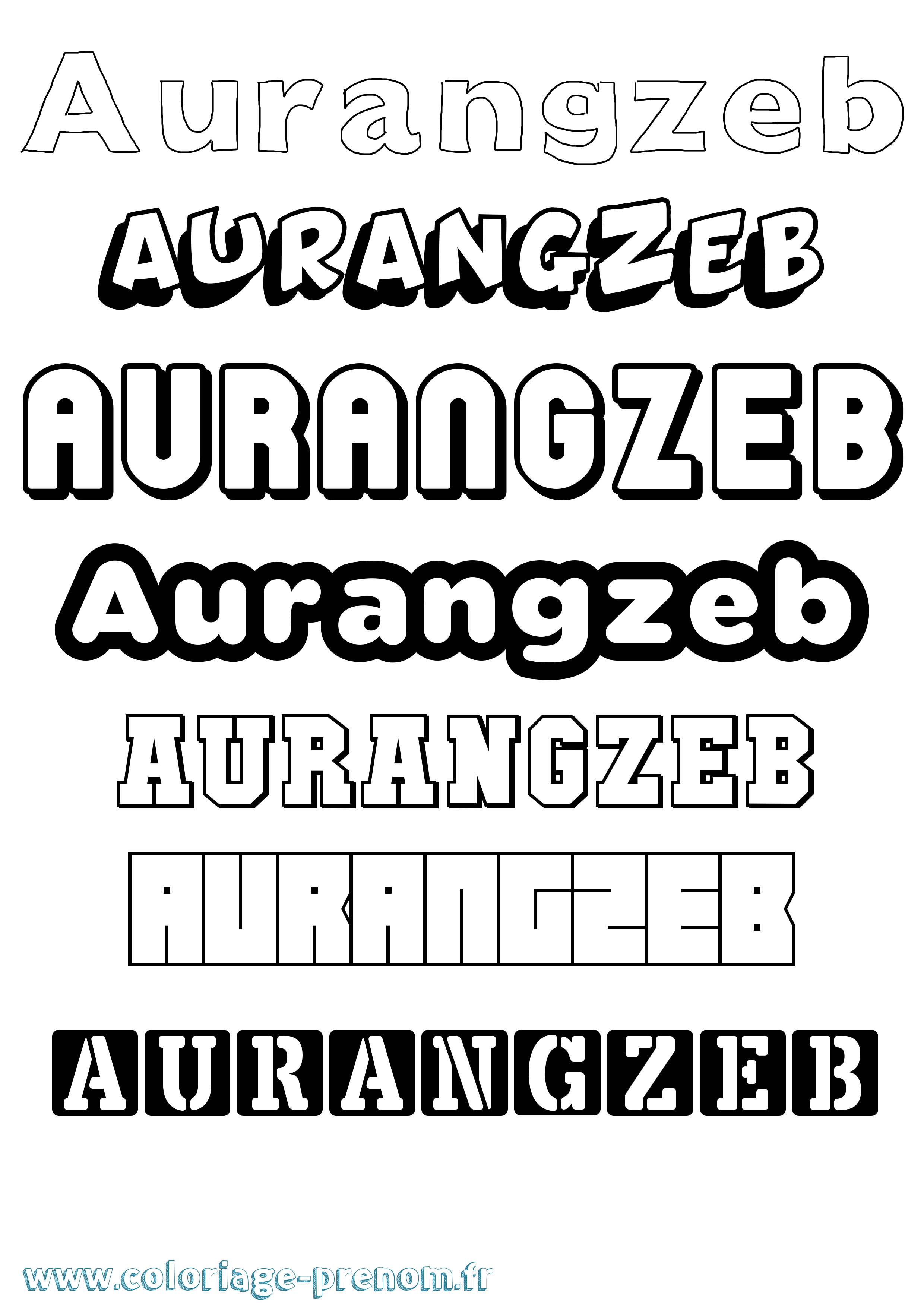 Coloriage Aurangzeb Simple Coloriage prénom Aurangzeb Simple