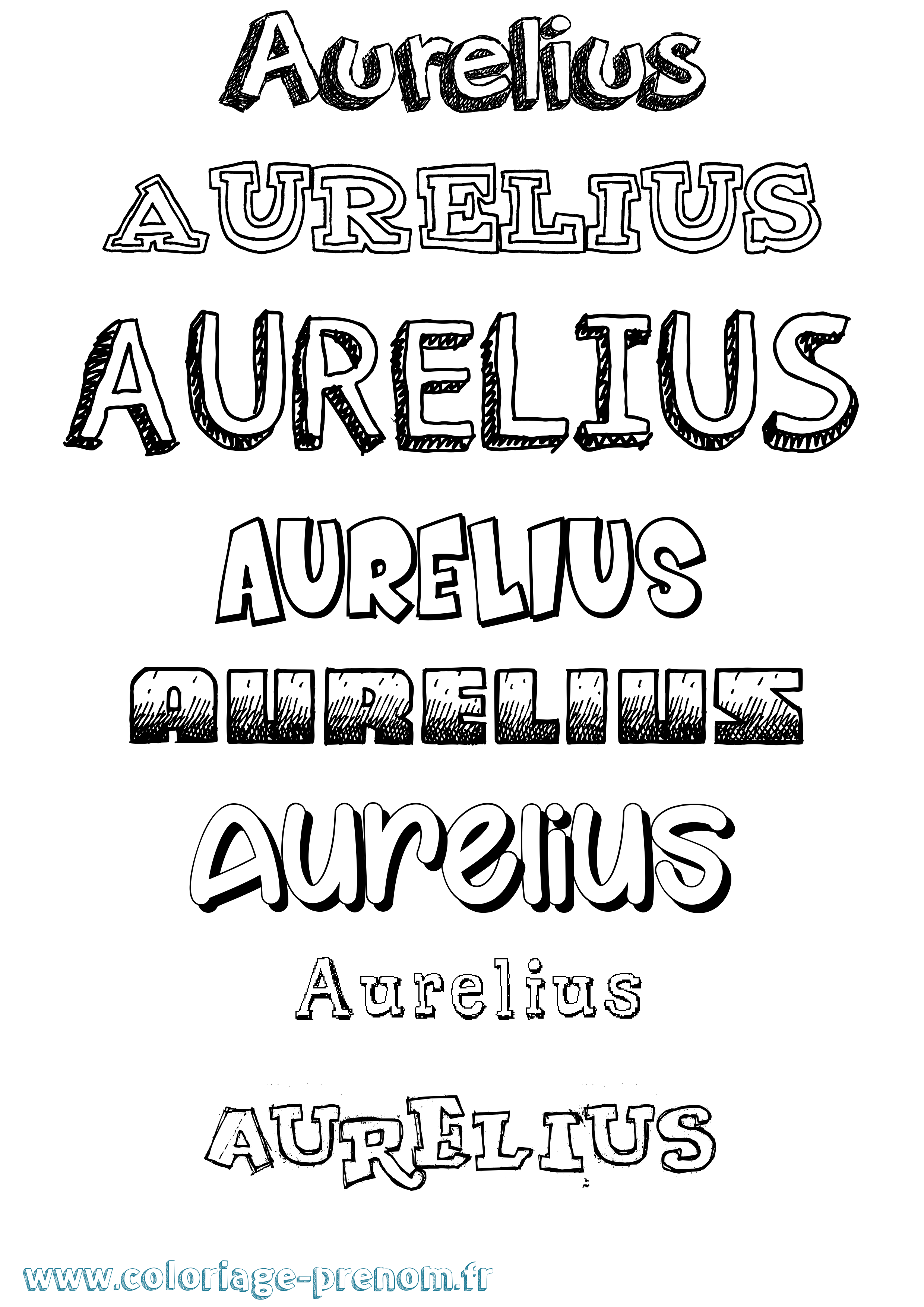 Coloriage Aurelius Dessiné Coloriage prénom Aurelius Dessiné