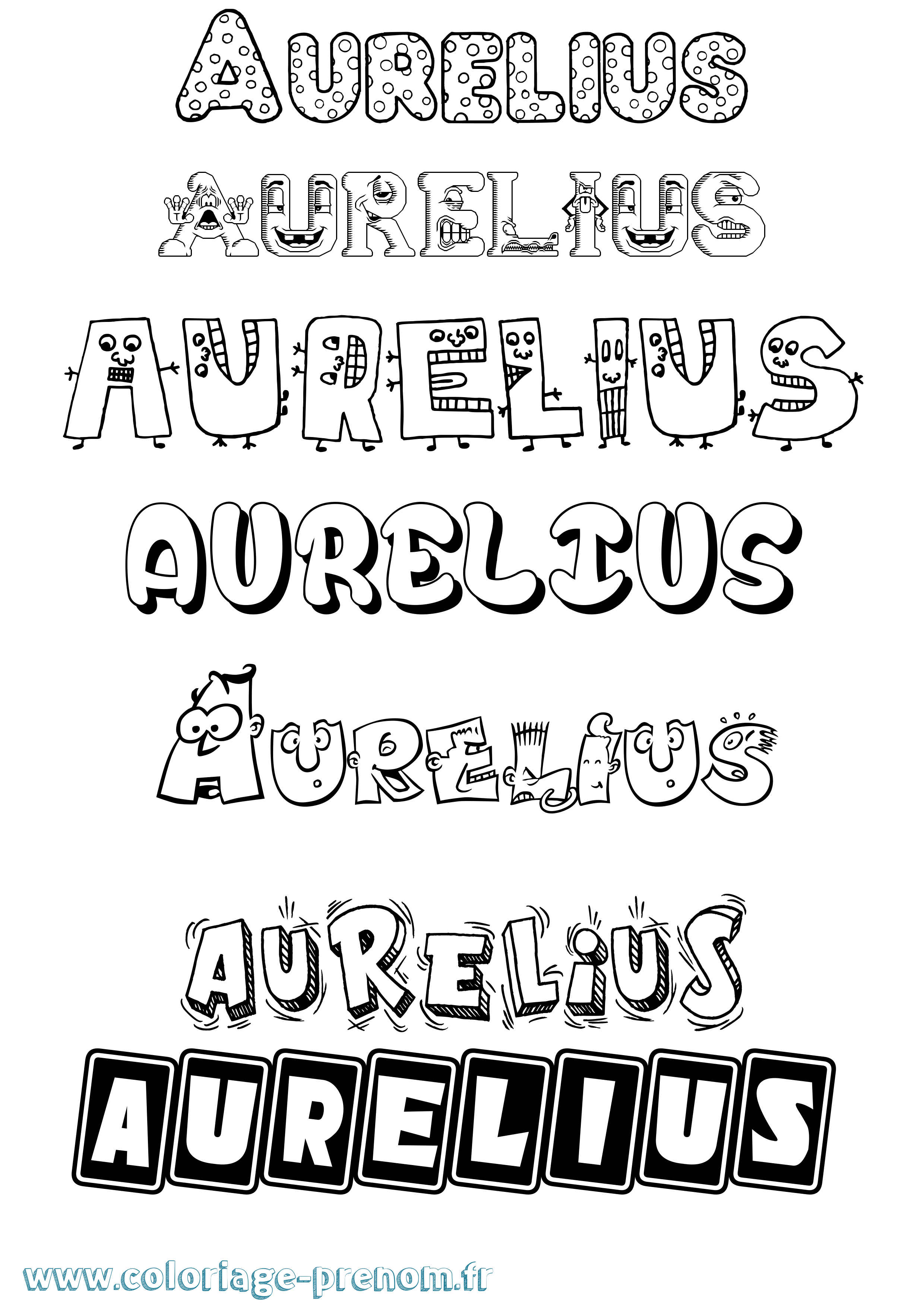 Coloriage Aurelius Fun Coloriage prénom Aurelius Fun