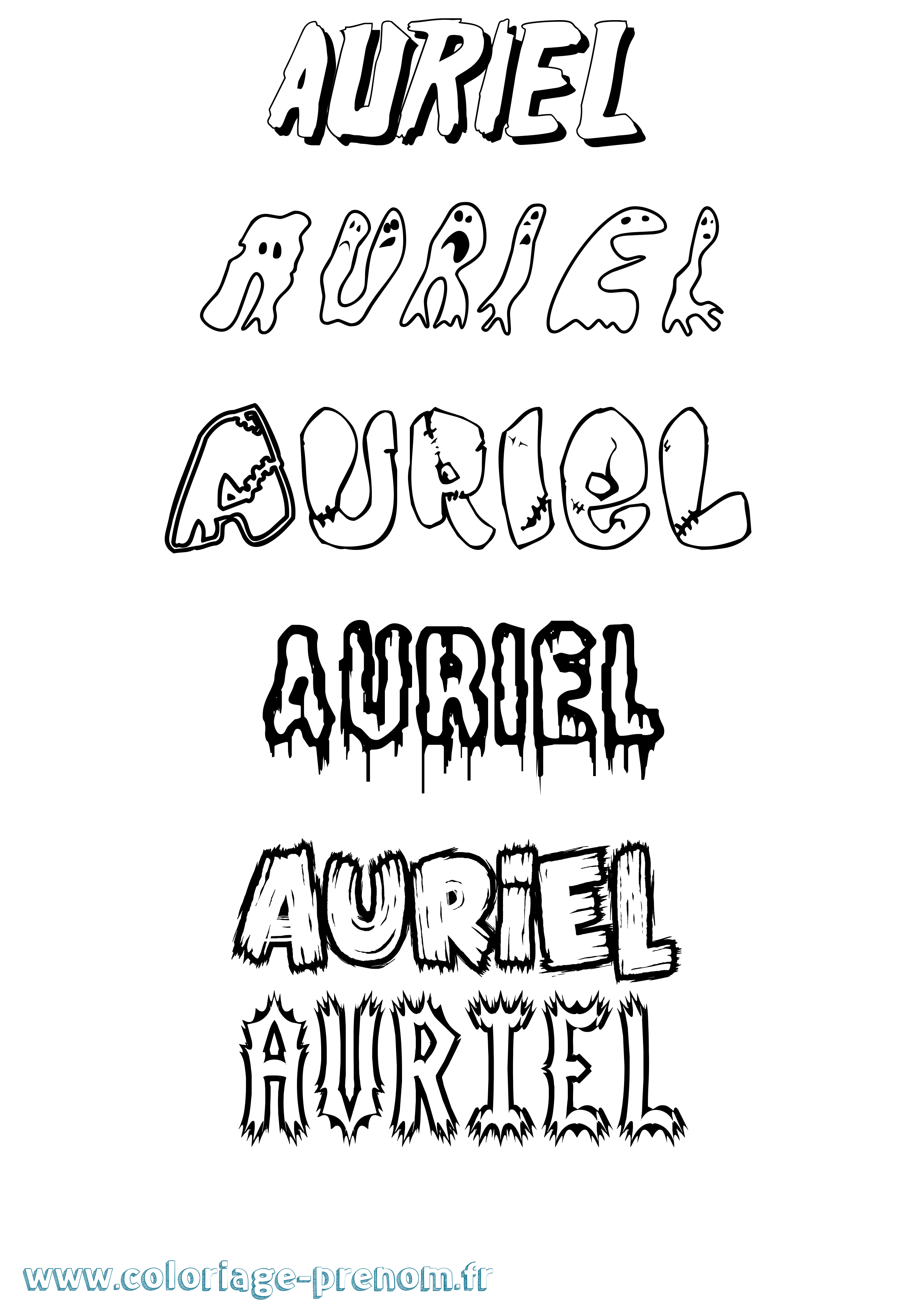 Coloriage Auriel Frisson Coloriage prénom Auriel Frisson