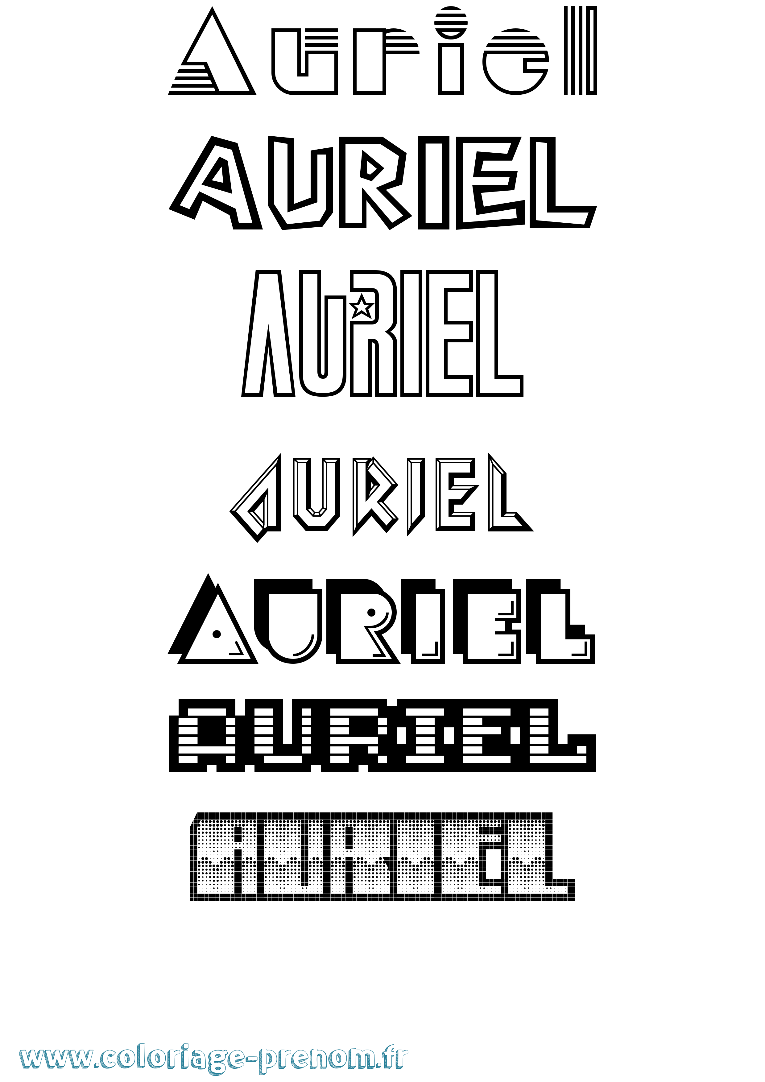 Coloriage Auriel Jeux Vidéos Coloriage prénom Auriel Jeux Vidéos