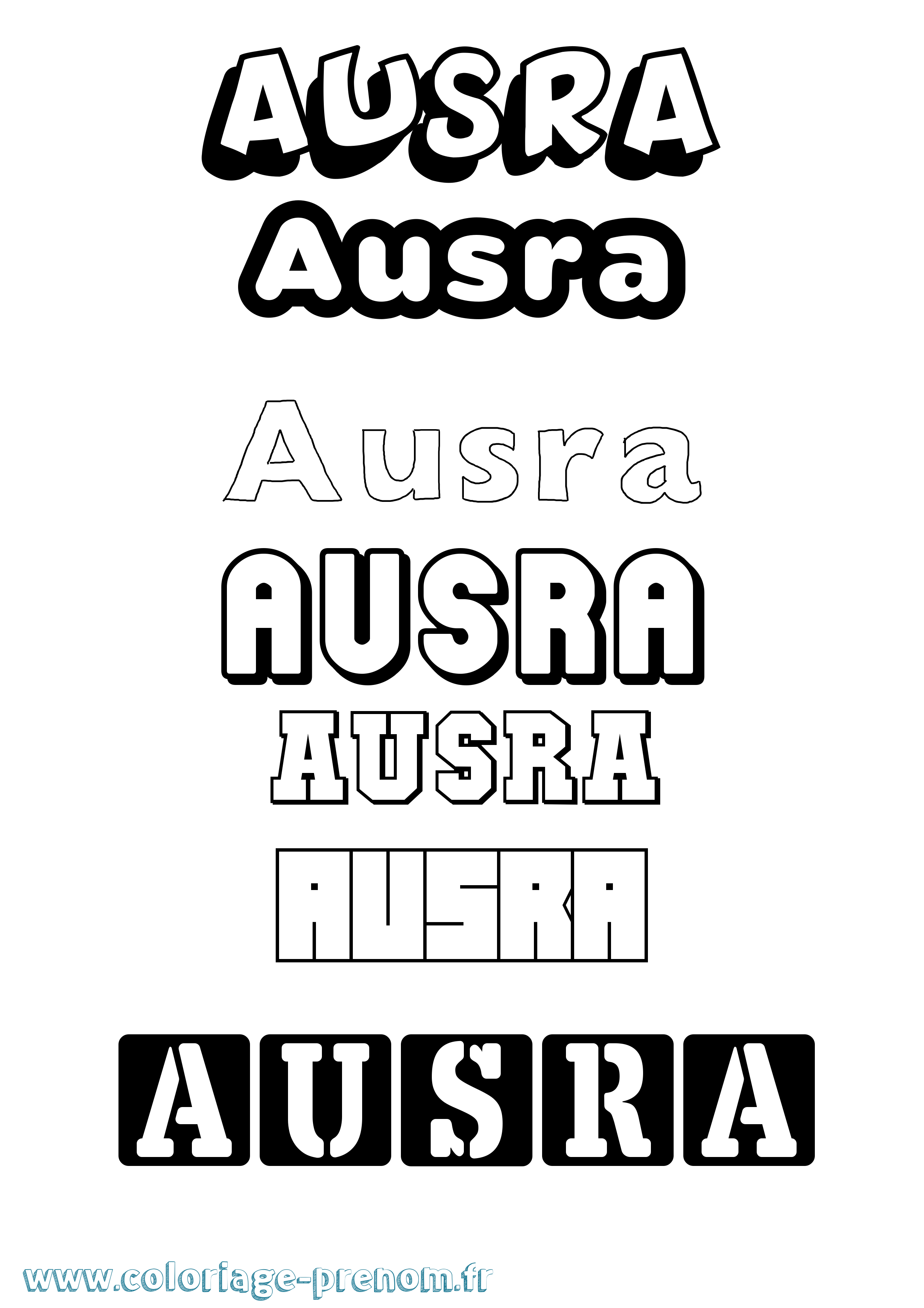 Coloriage Ausra Simple Coloriage prénom Ausra Simple