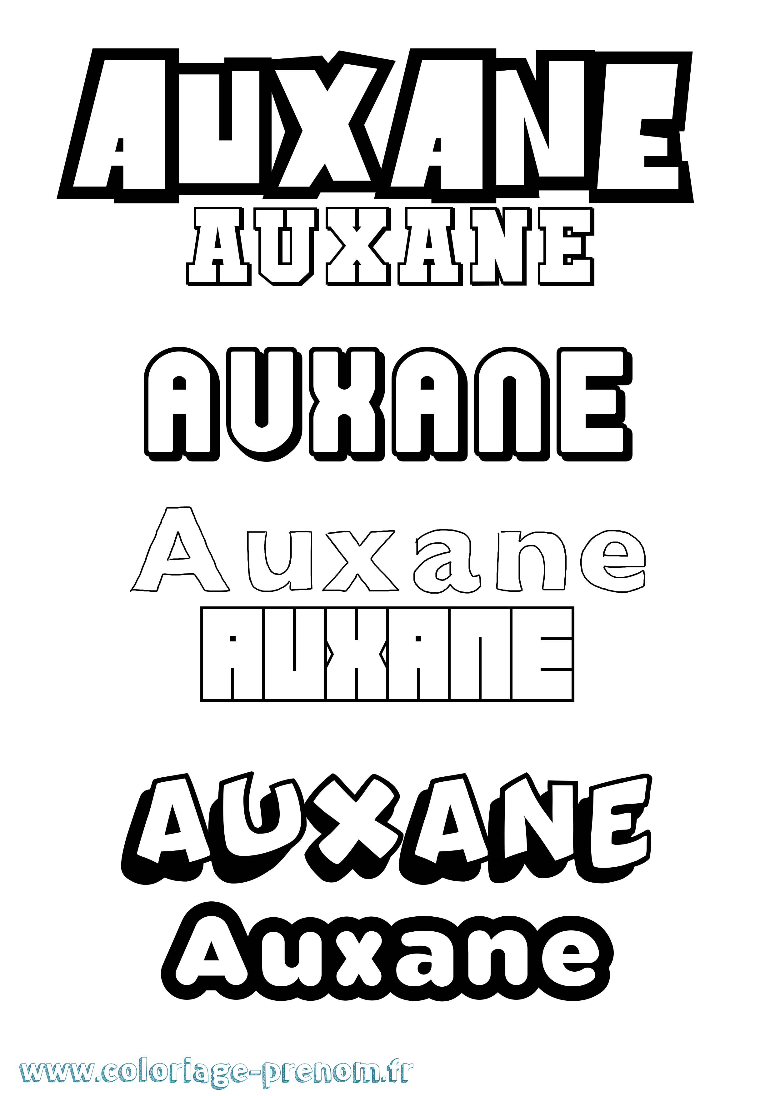 Coloriage Auxane Simple Coloriage prénom Auxane Simple