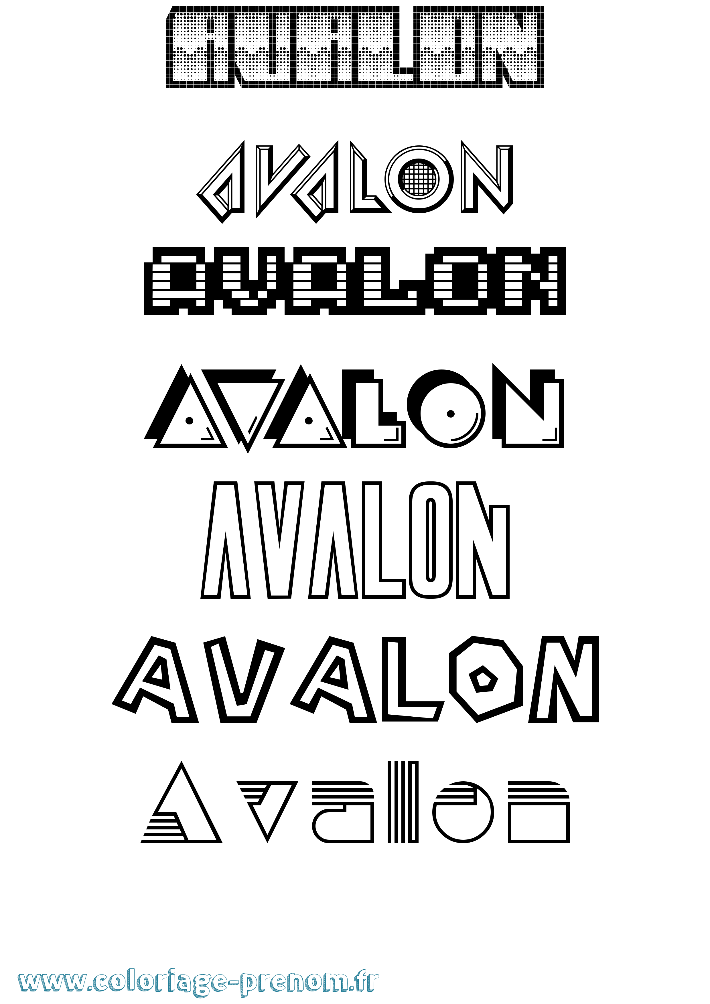 Coloriage Avalon Jeux Vidéos Coloriage prénom Avalon Jeux Vidéos