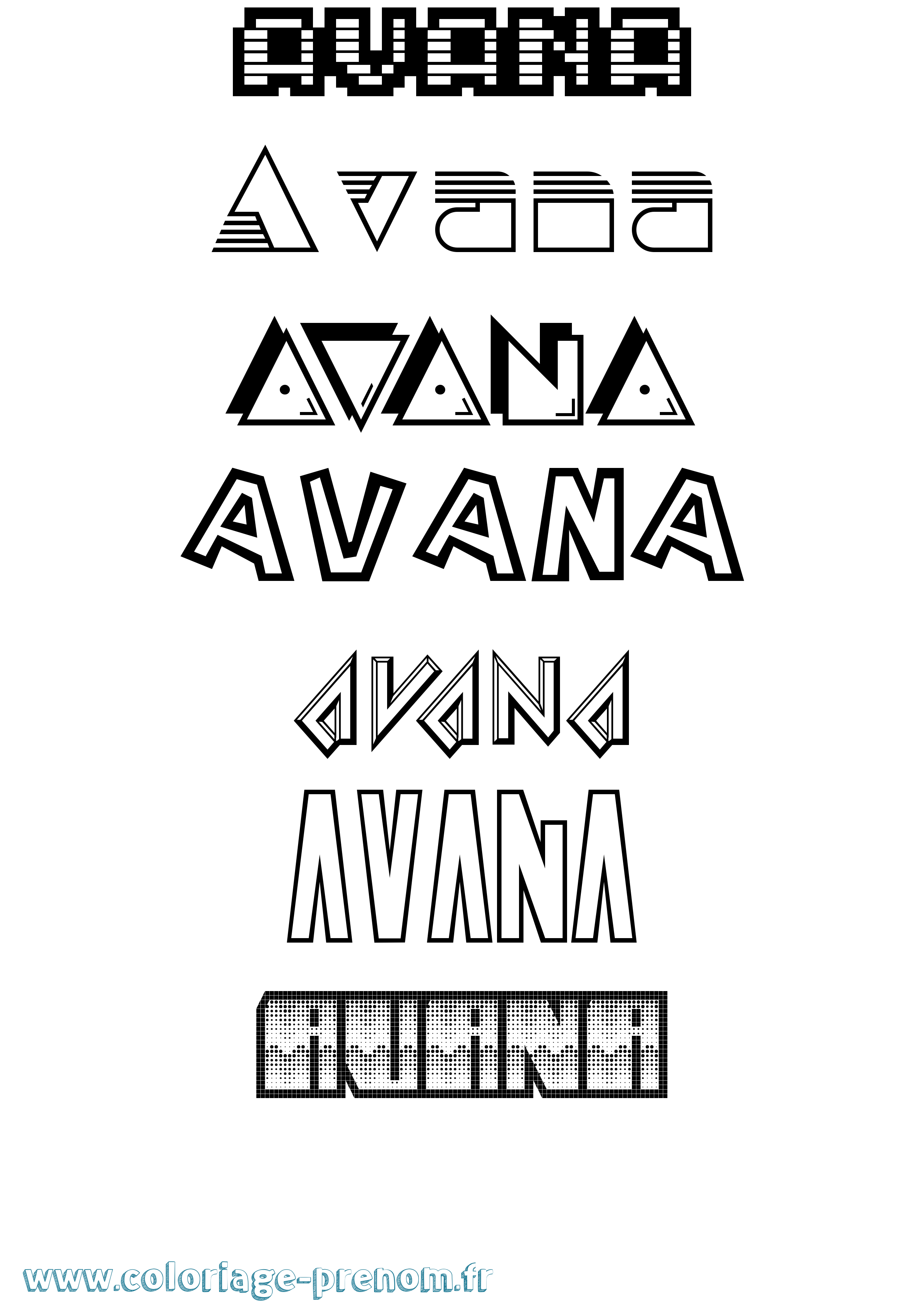 Coloriage Avana Jeux Vidéos Coloriage prénom Avana Jeux Vidéos