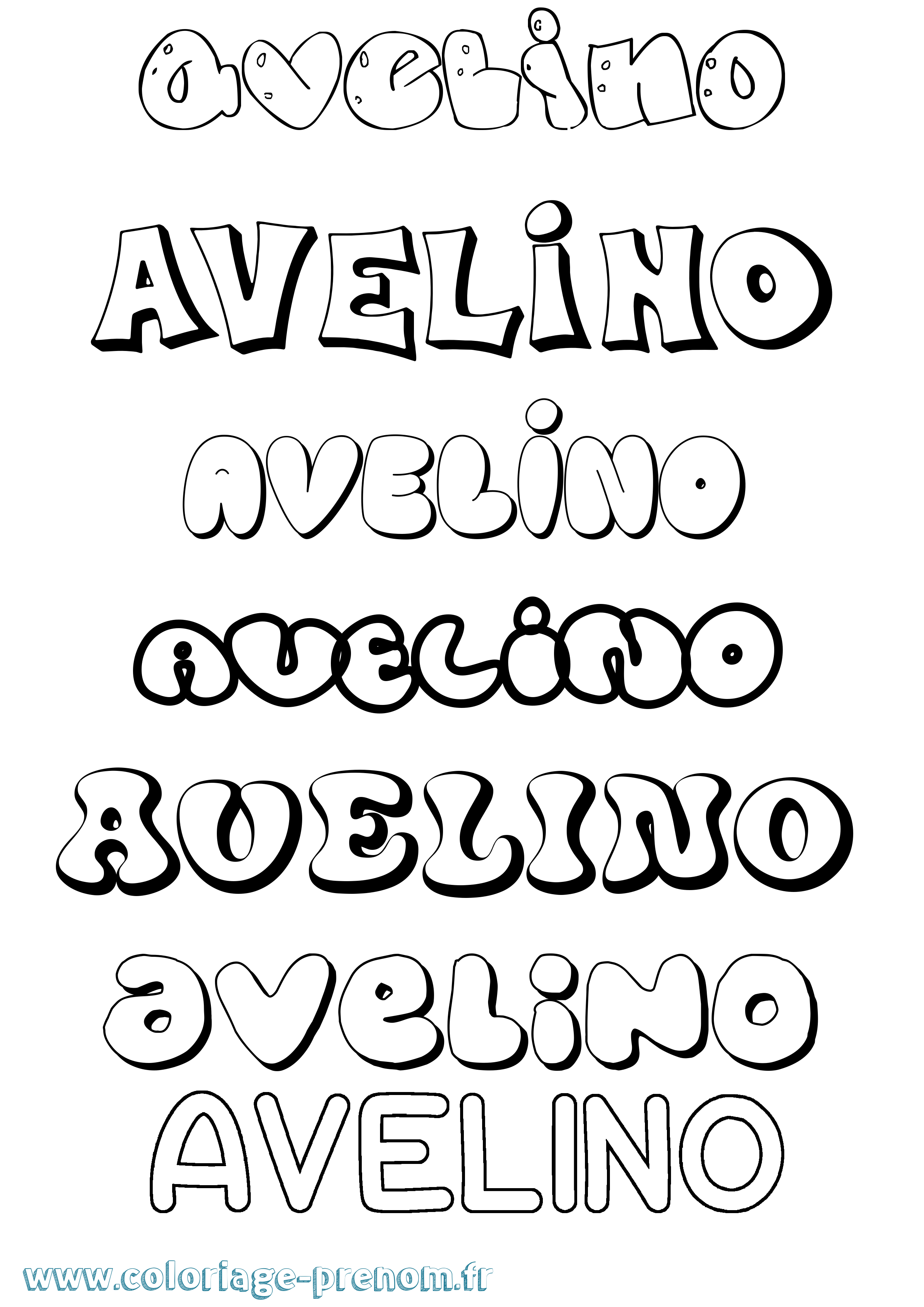 Coloriage Avelino Bubble Coloriage prénom Avelino Bubble
