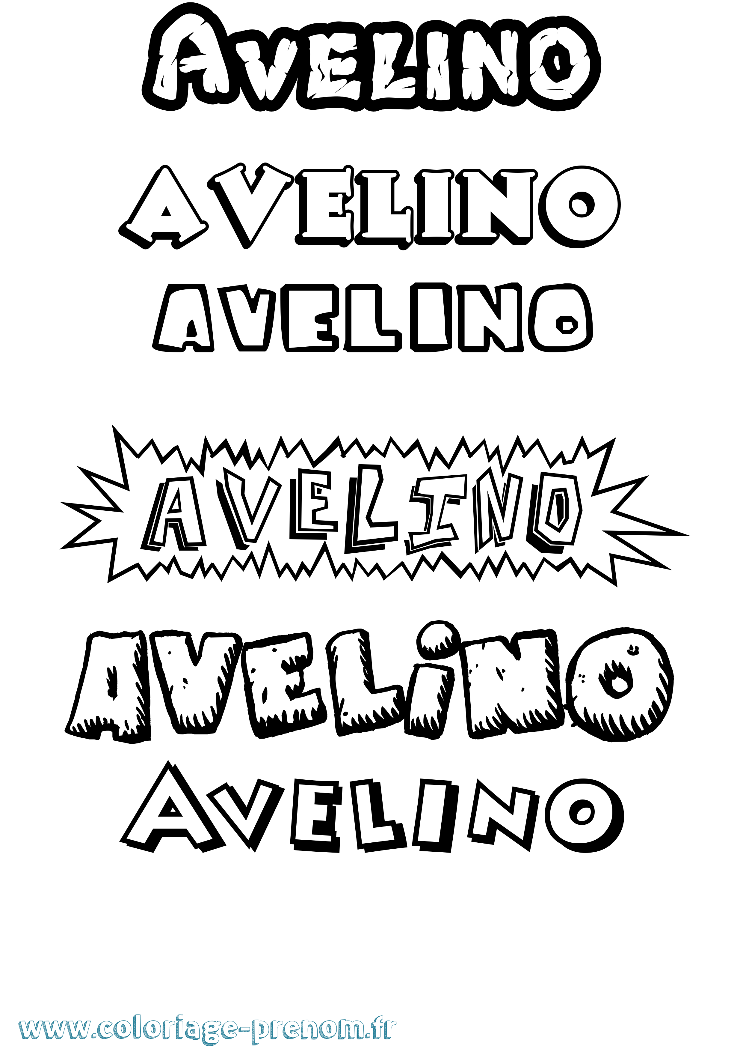 Coloriage Avelino Dessin Animé Coloriage prénom Avelino Dessin Animé