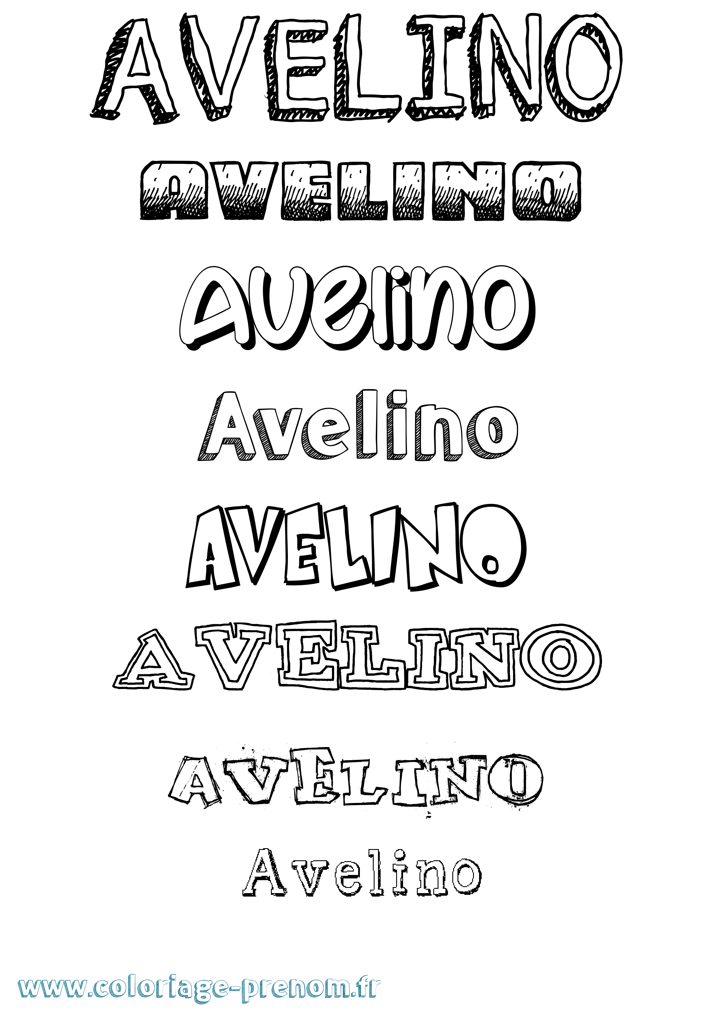 Coloriage Avelino Dessiné Coloriage prénom Avelino Dessiné
