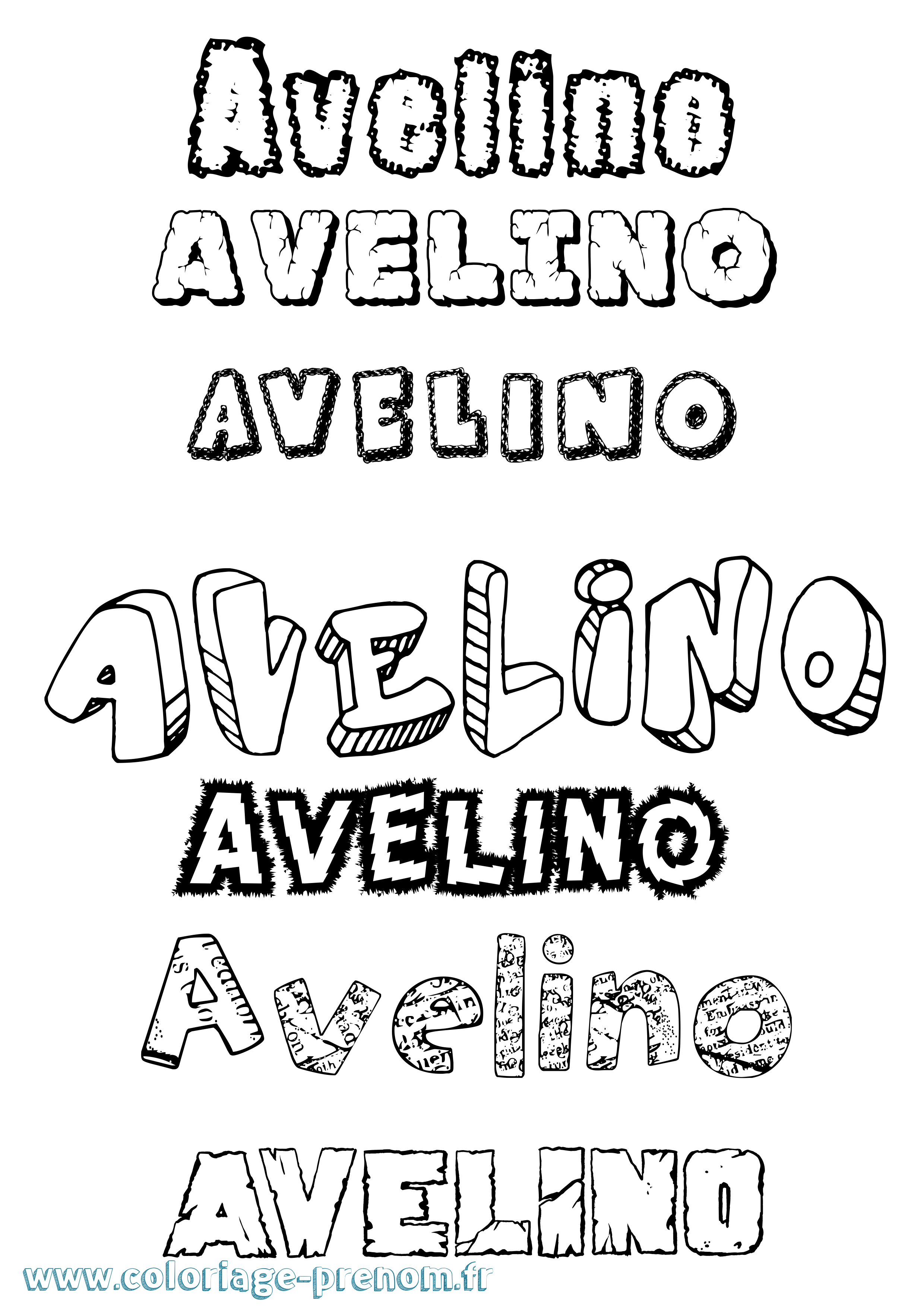 Coloriage Avelino Destructuré Coloriage prénom Avelino Destructuré