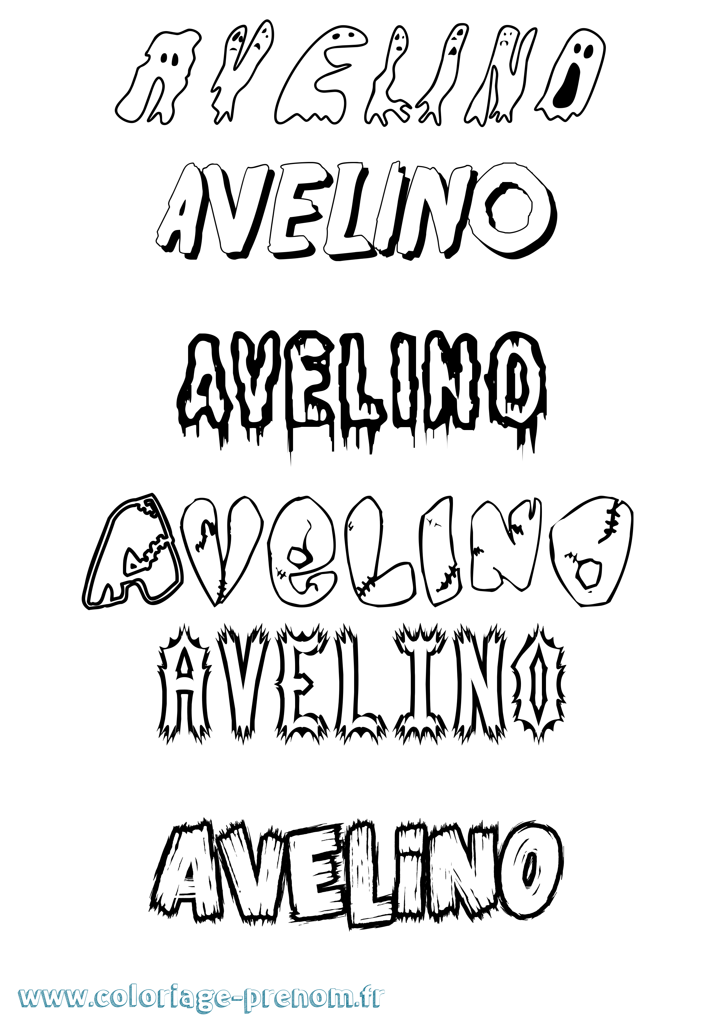 Coloriage Avelino Frisson Coloriage prénom Avelino Frisson