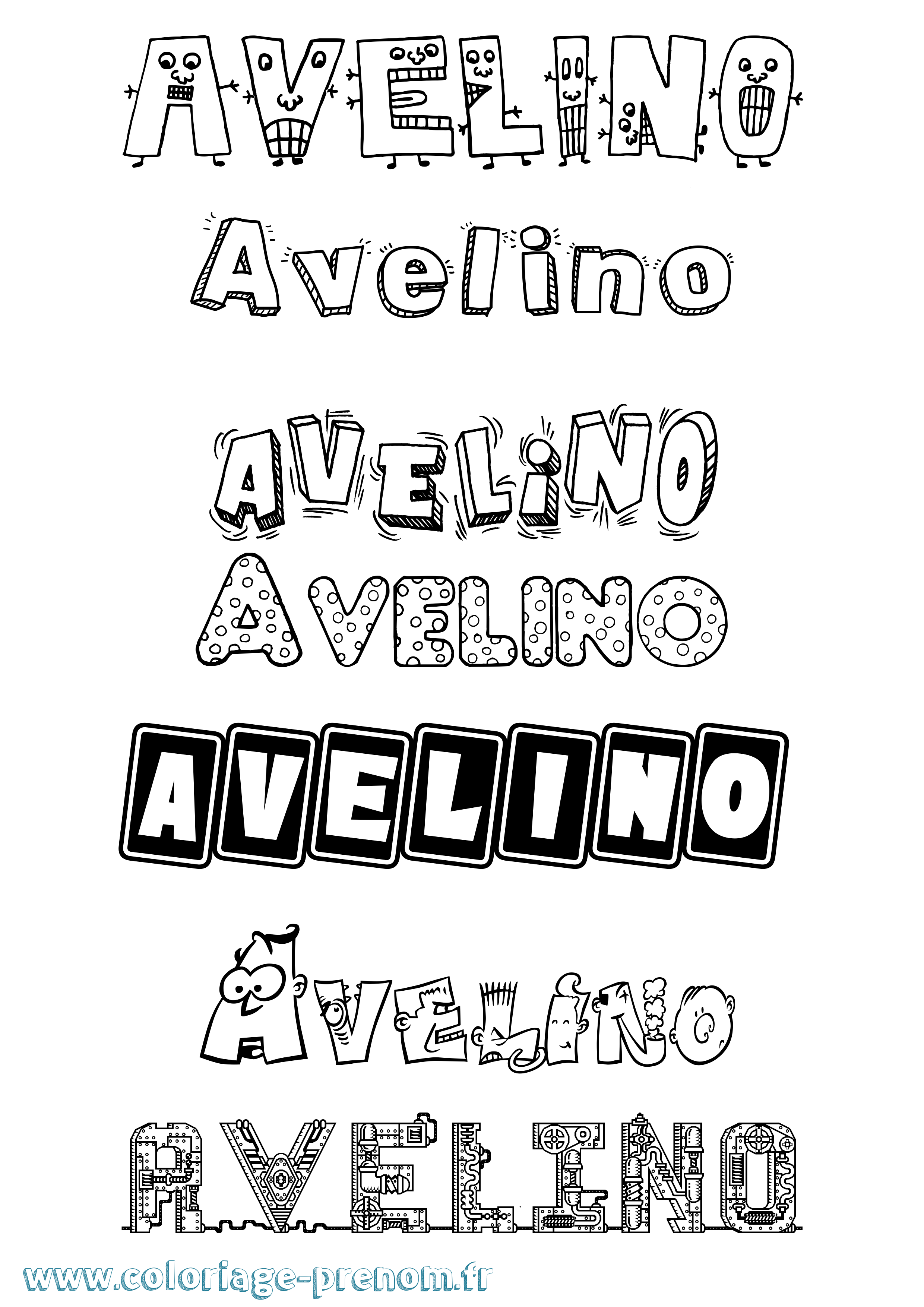 Coloriage Avelino Fun Coloriage prénom Avelino Fun