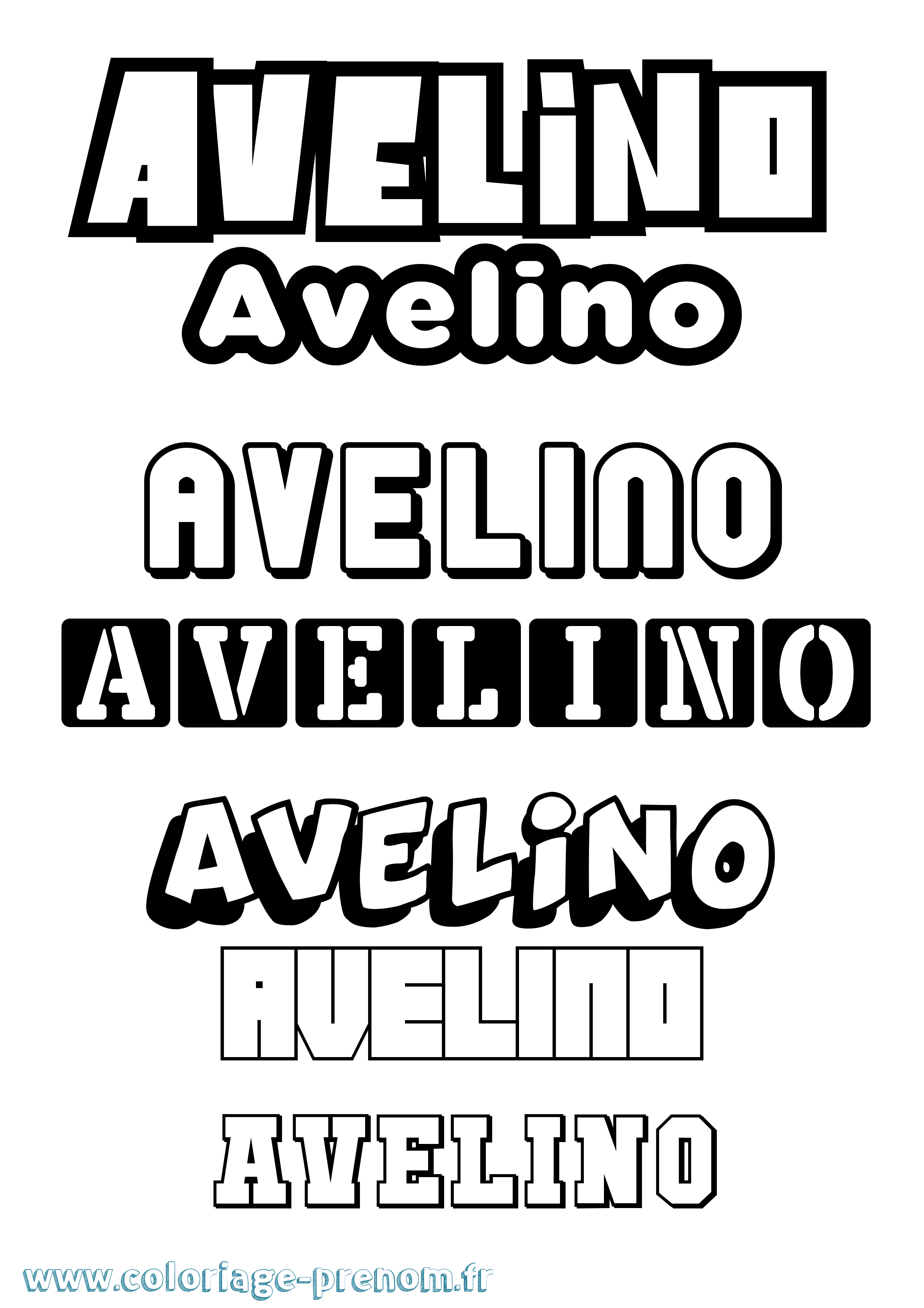 Coloriage Avelino Simple Coloriage prénom Avelino Simple