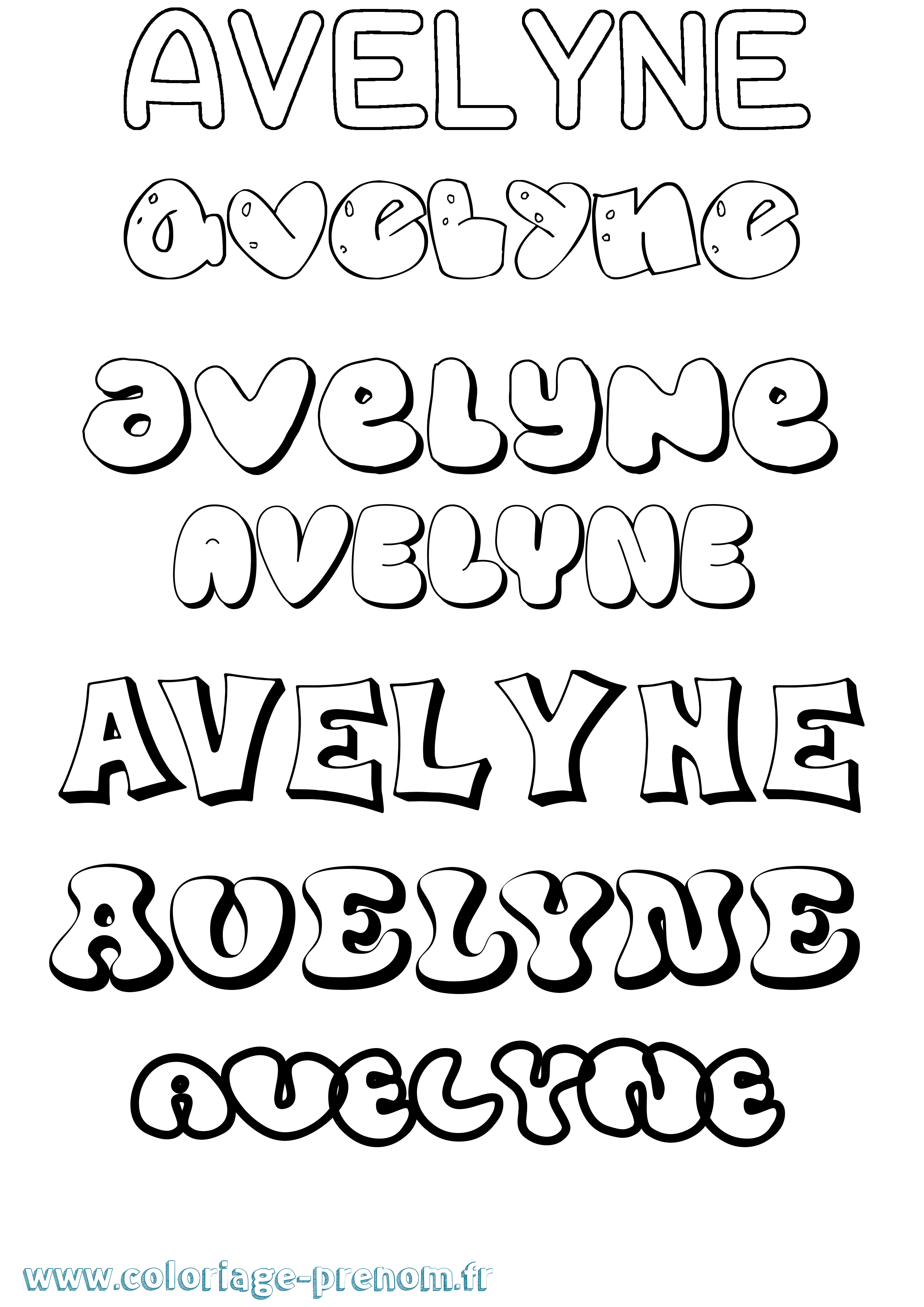 Coloriage Avelyne Bubble Coloriage prénom Avelyne Bubble