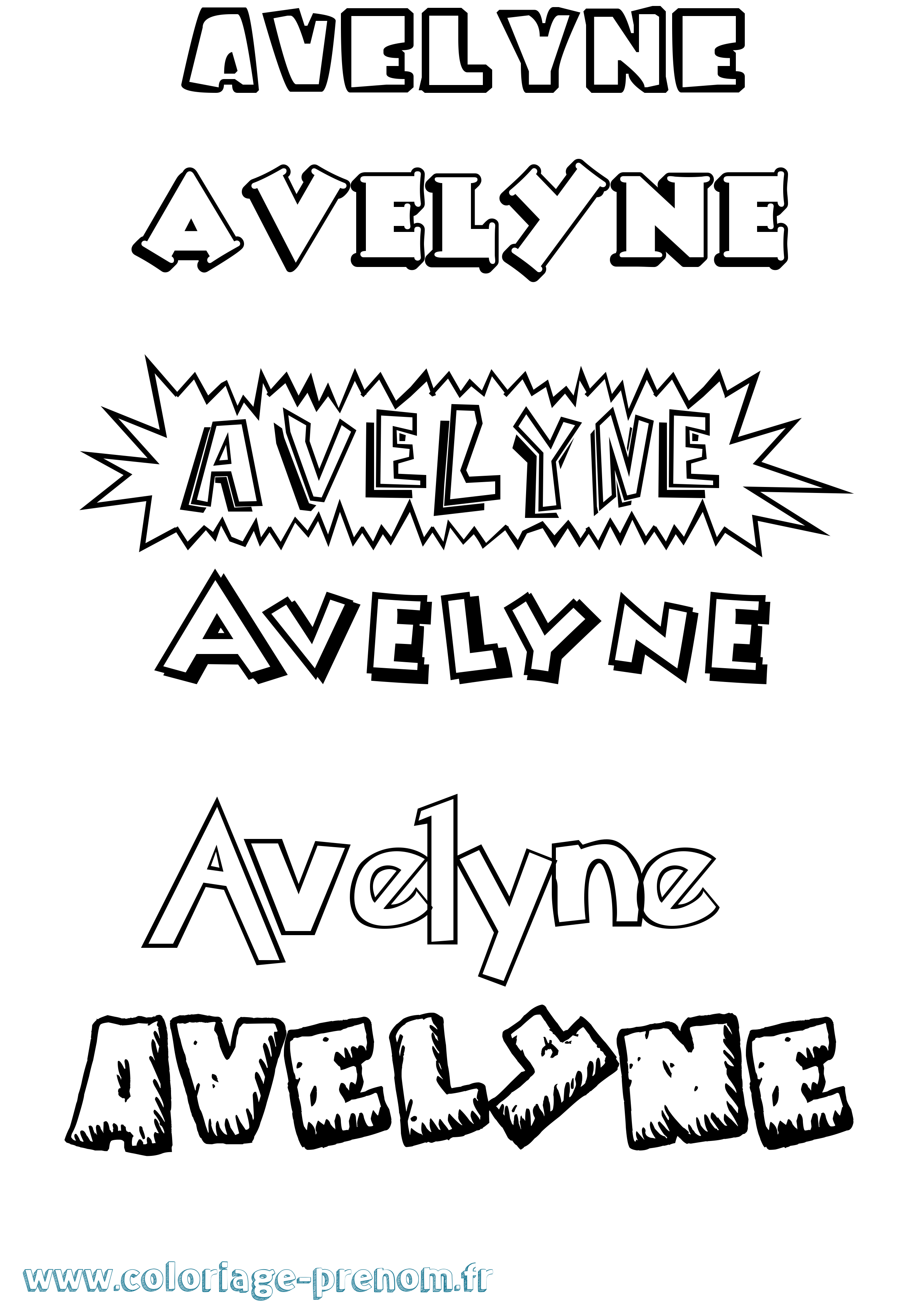 Coloriage Avelyne Dessin Animé Coloriage prénom Avelyne Dessin Animé