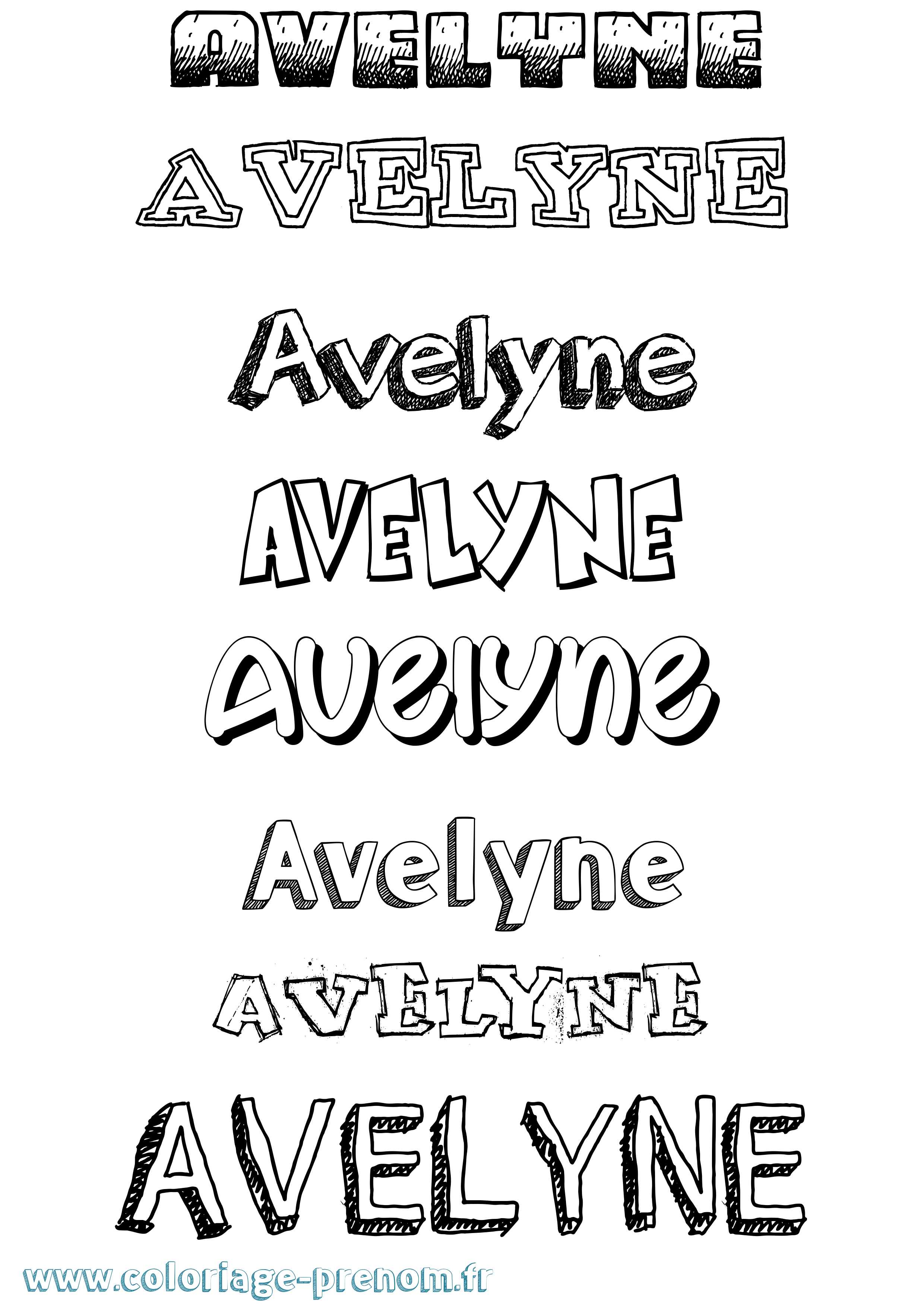 Coloriage Avelyne Dessiné Coloriage prénom Avelyne Dessiné