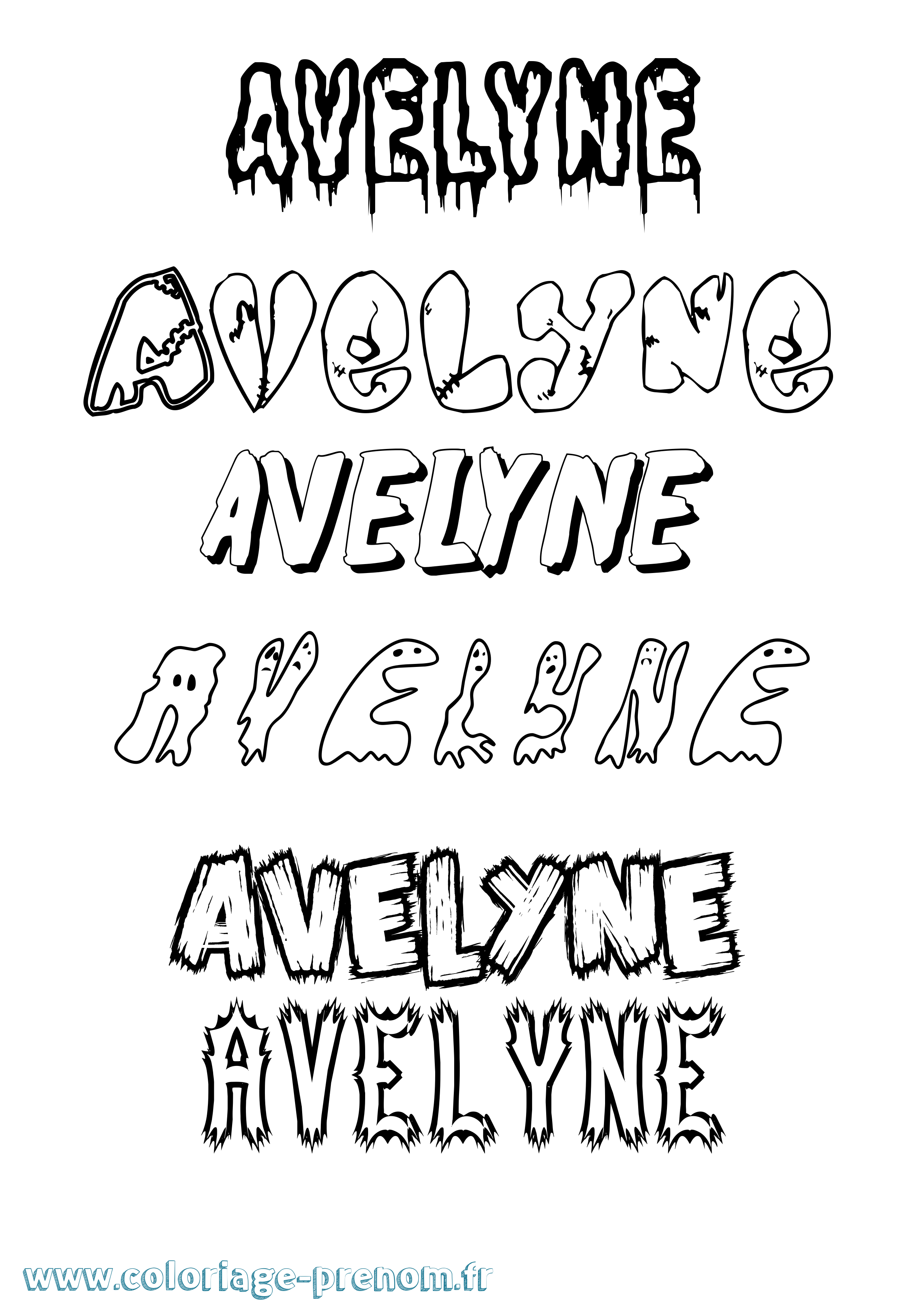 Coloriage Avelyne Frisson Coloriage prénom Avelyne Frisson