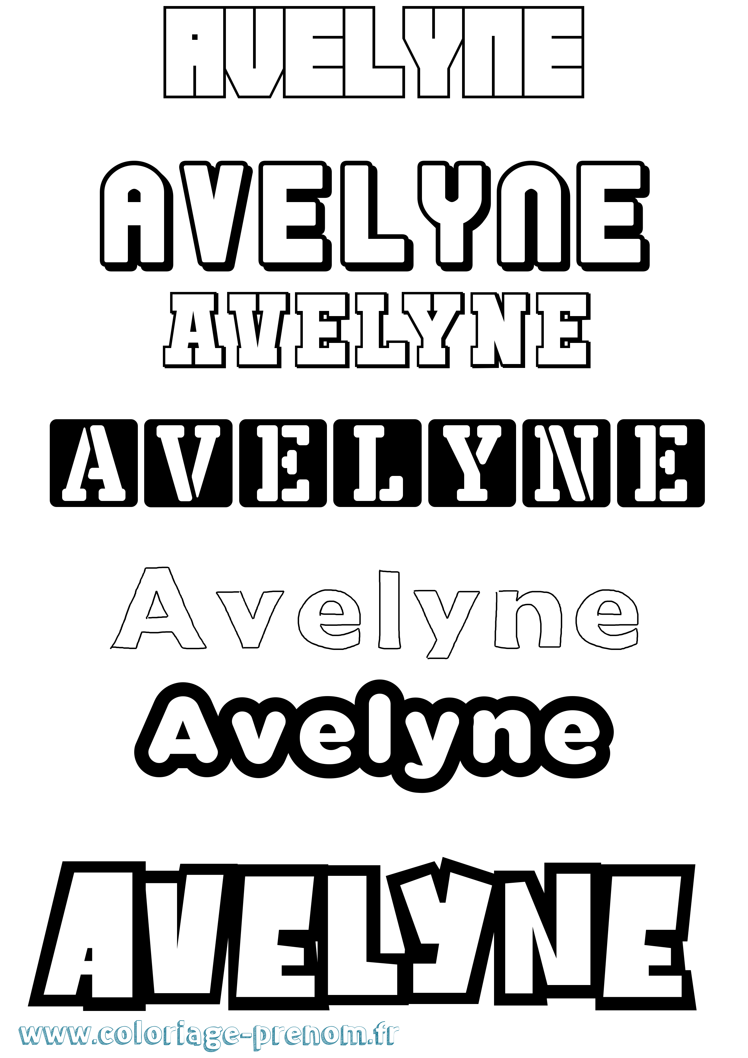 Coloriage Avelyne Simple Coloriage prénom Avelyne Simple