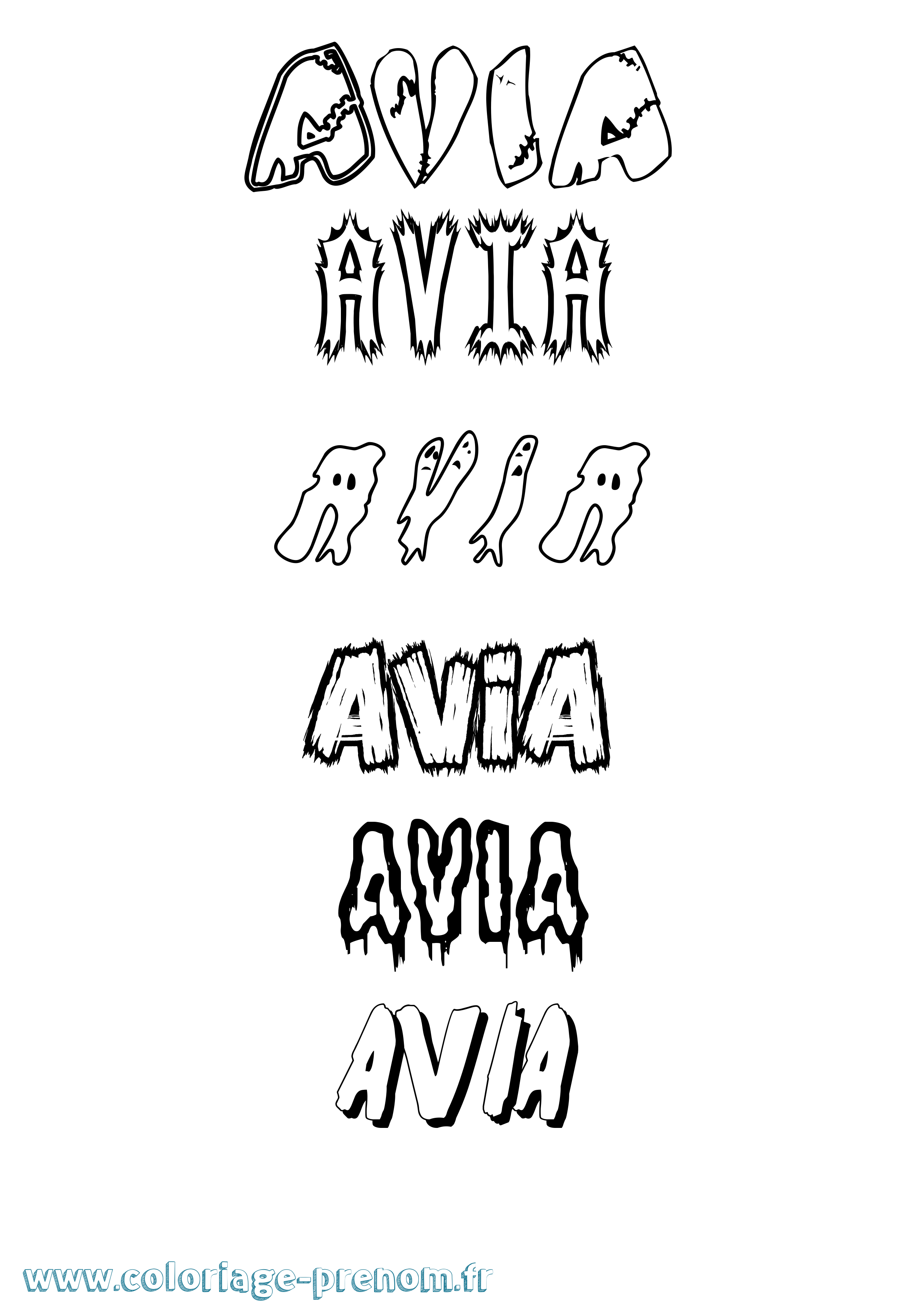 Coloriage Avia Frisson Coloriage prénom Avia Frisson