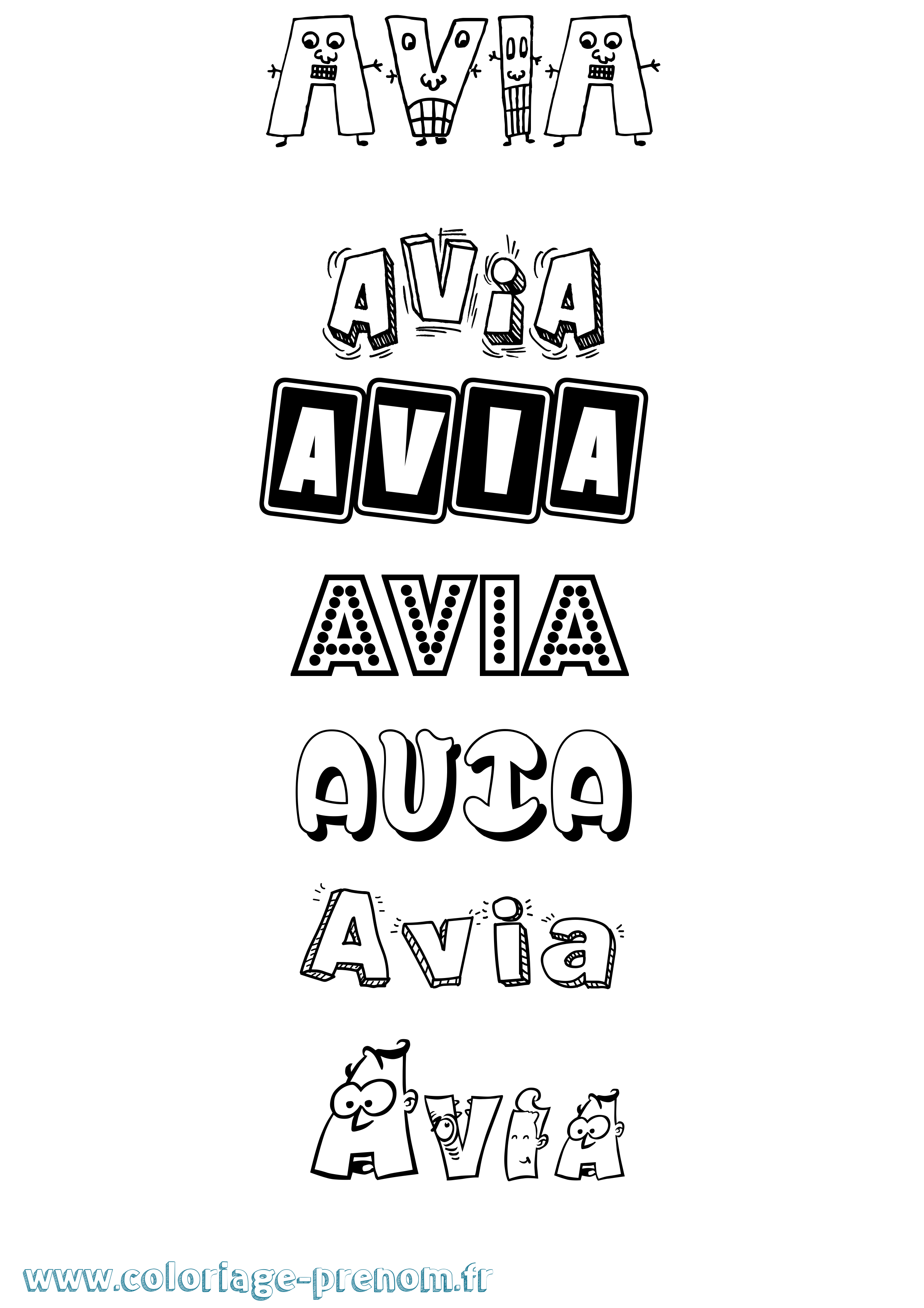 Coloriage Avia Fun Coloriage prénom Avia Fun