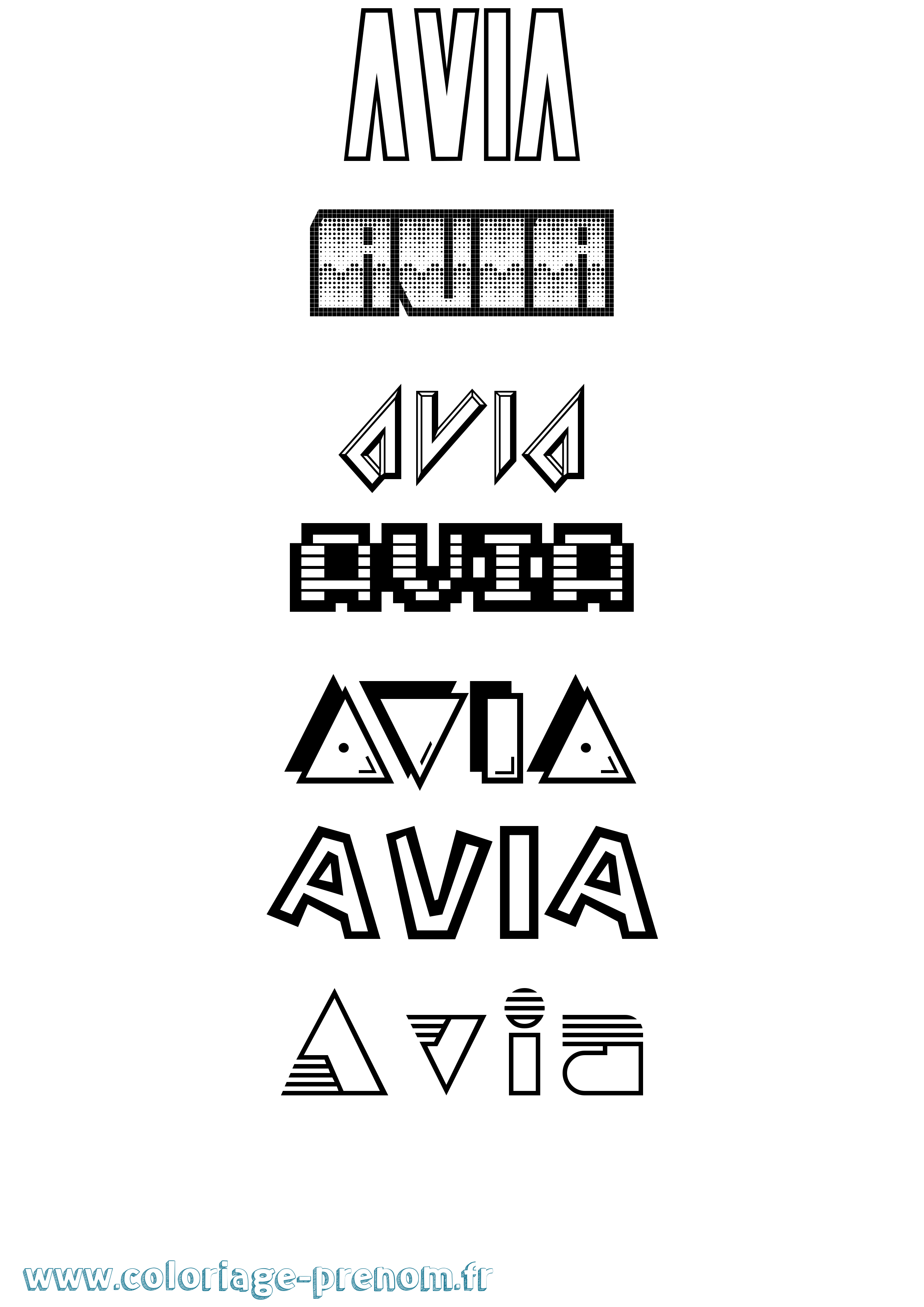 Coloriage Avia Jeux Vidéos Coloriage prénom Avia Jeux Vidéos