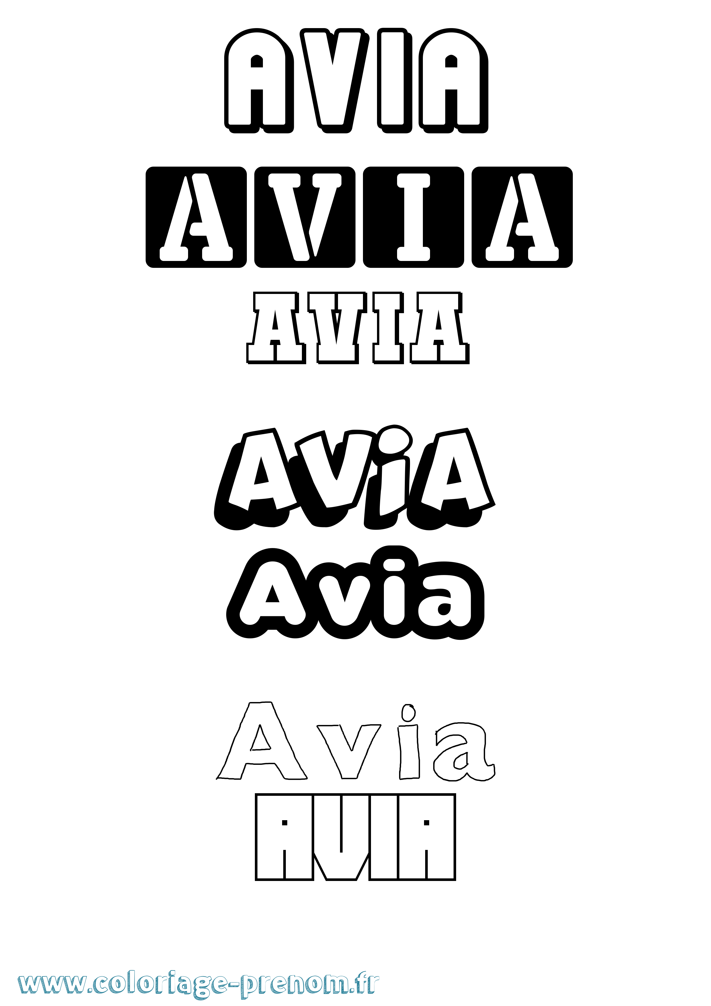 Coloriage Avia Simple Coloriage prénom Avia Simple