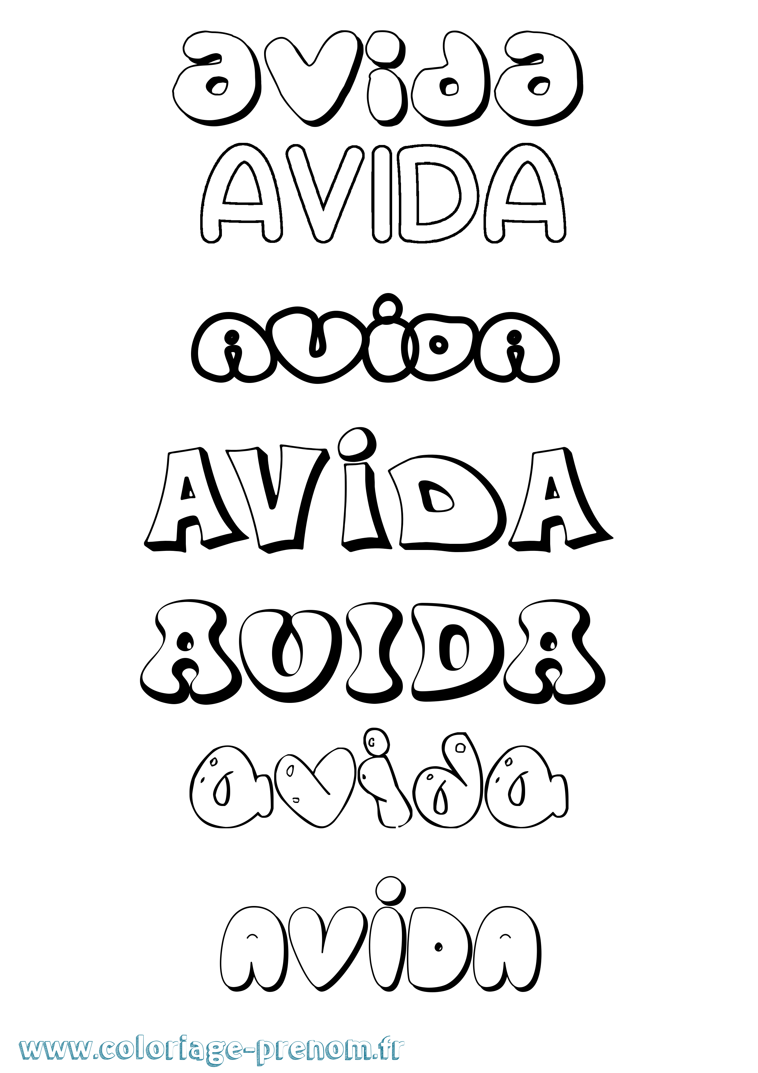 Coloriage Avida Bubble Coloriage prénom Avida Bubble