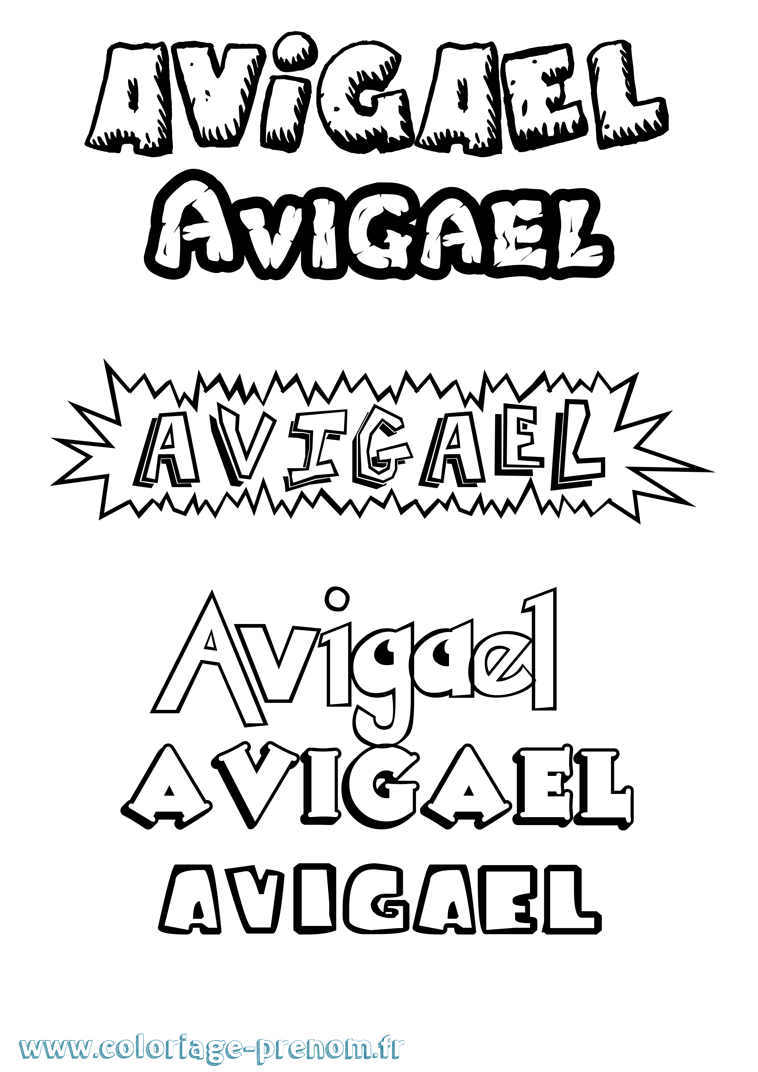 Coloriage Avigael Dessin Animé Coloriage prénom Avigael Dessin Animé