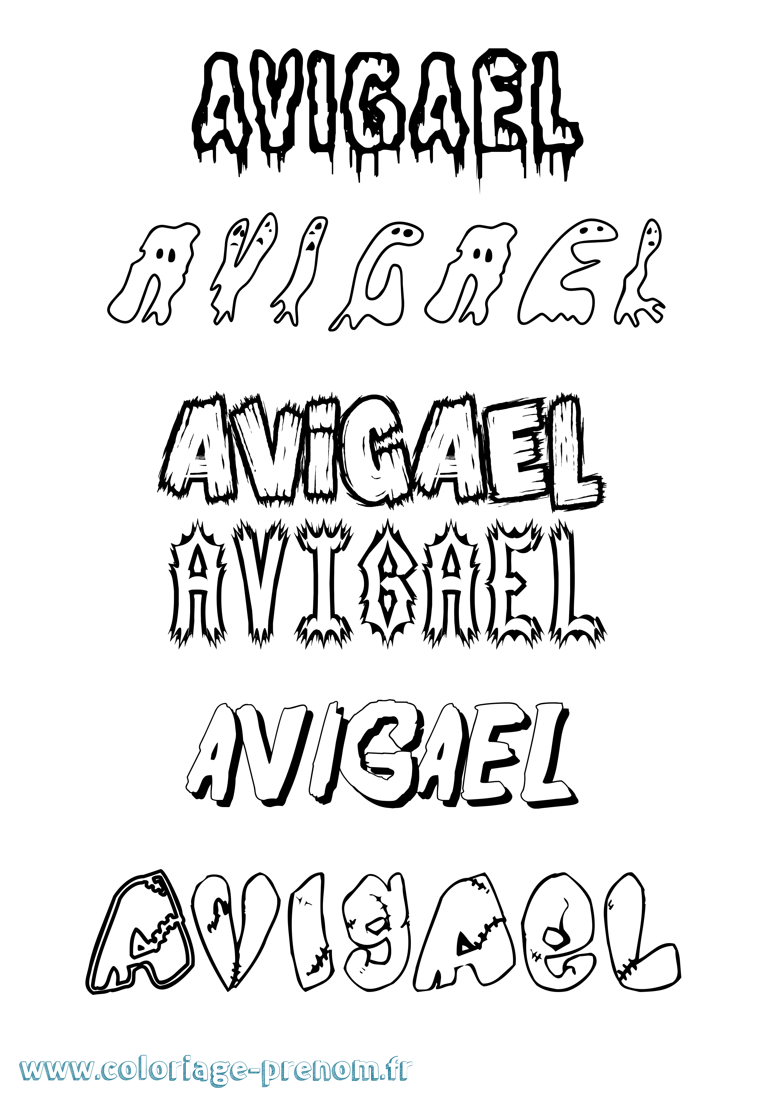 Coloriage Avigael Frisson Coloriage prénom Avigael Frisson