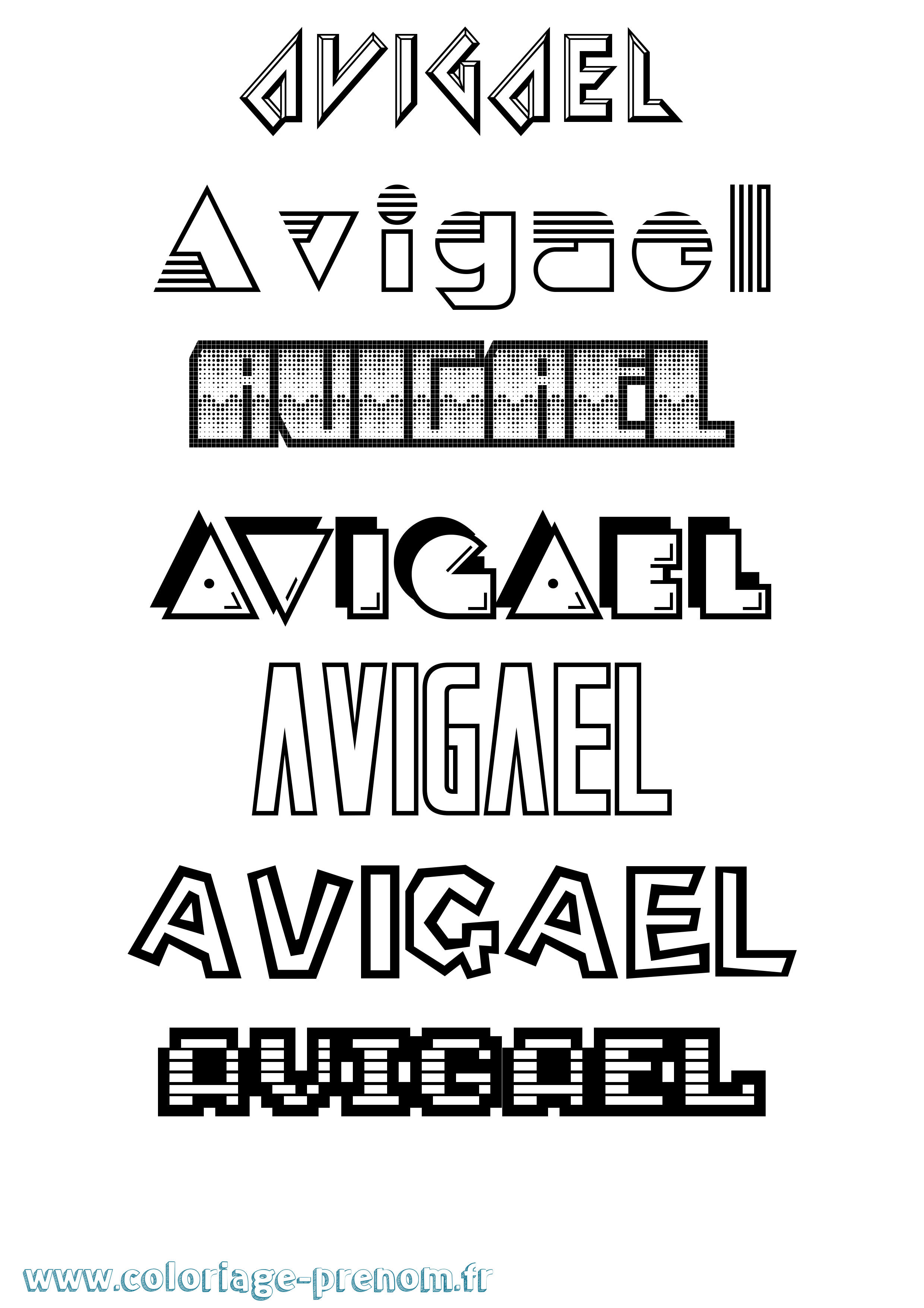 Coloriage Avigael Jeux Vidéos Coloriage prénom Avigael Jeux Vidéos