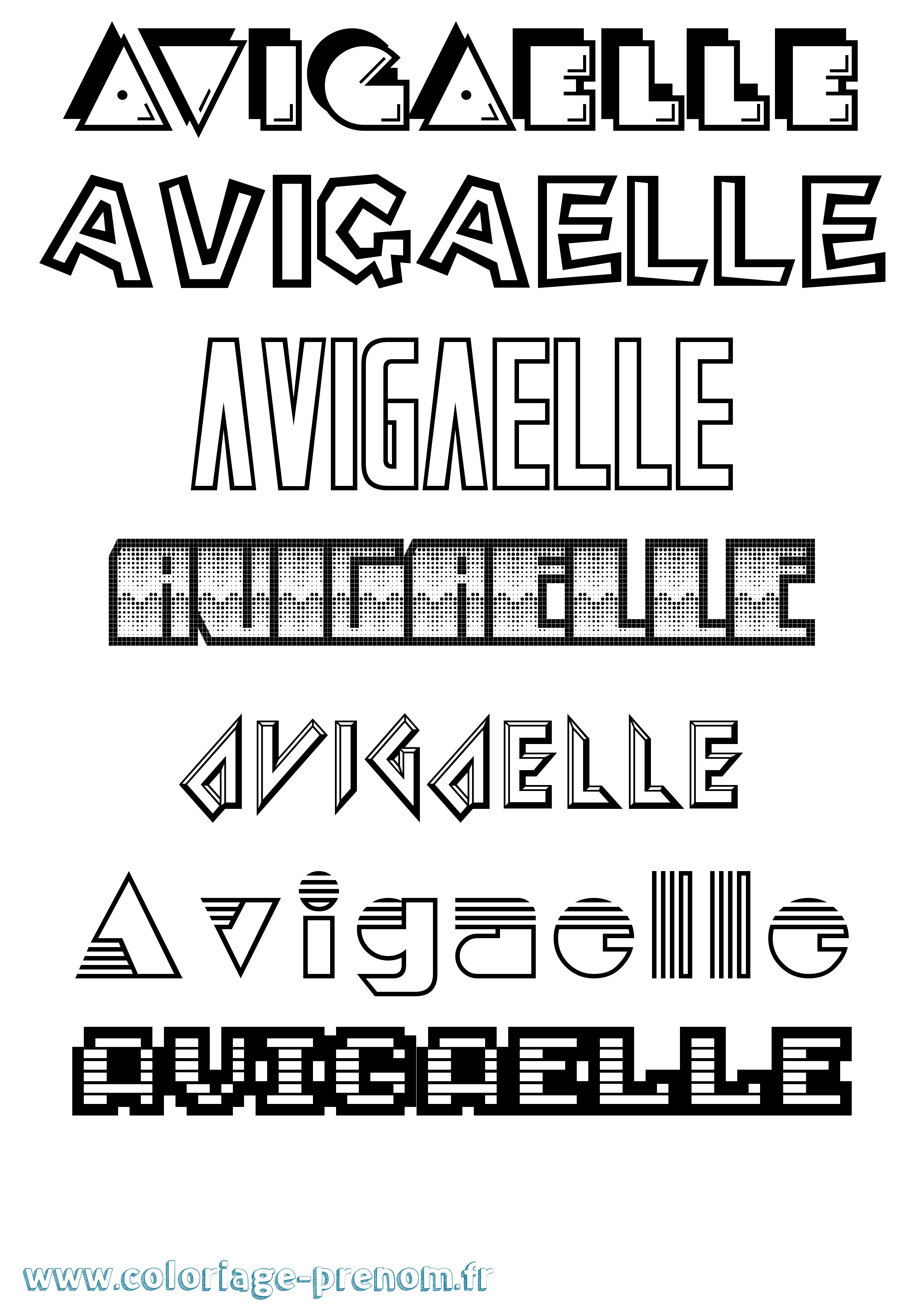 Coloriage Avigaelle Jeux Vidéos Coloriage prénom Avigaelle Jeux Vidéos
