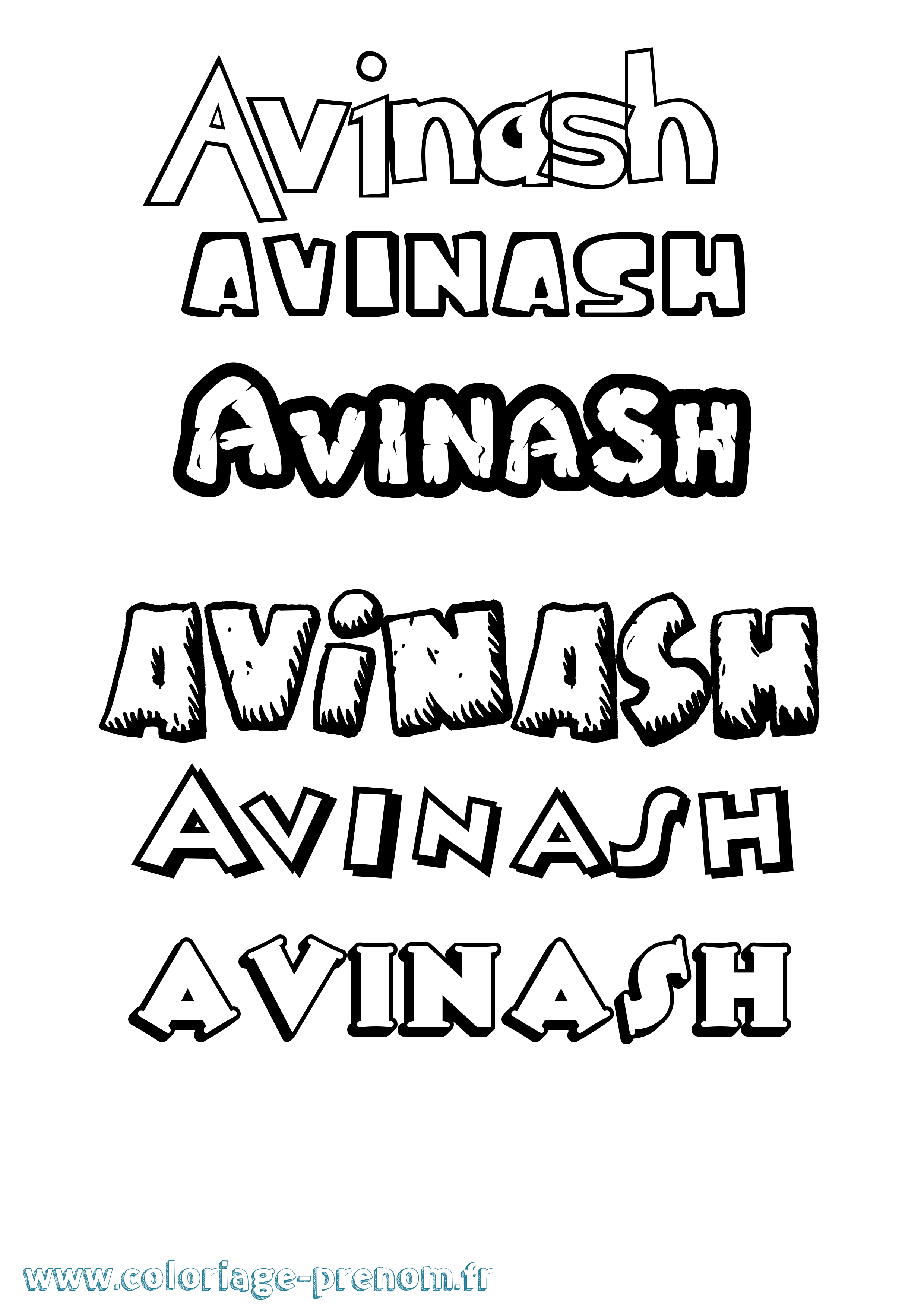 Coloriage Avinash Dessin Animé Coloriage prénom Avinash Dessin Animé