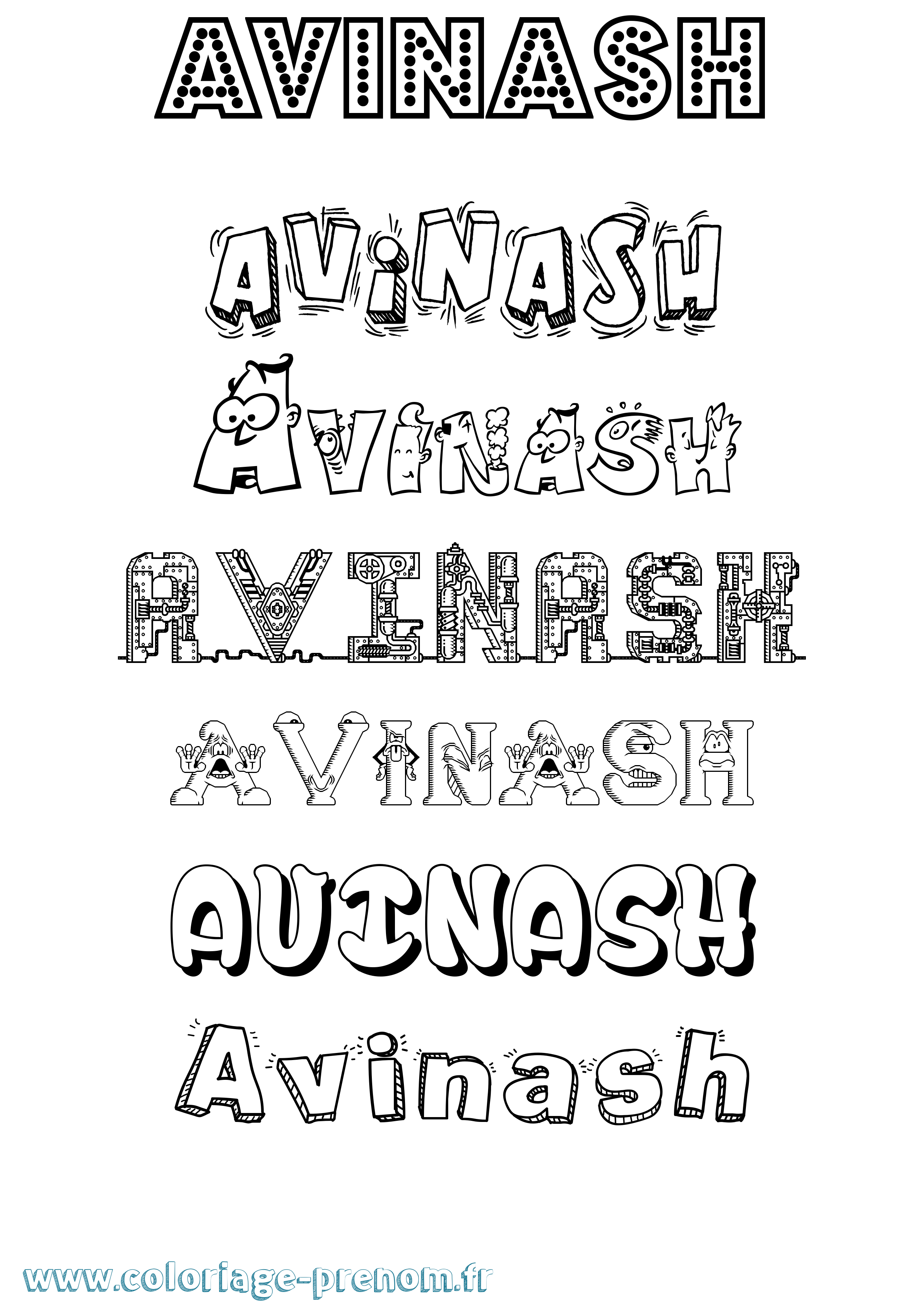 Coloriage Avinash Fun Coloriage prénom Avinash Fun